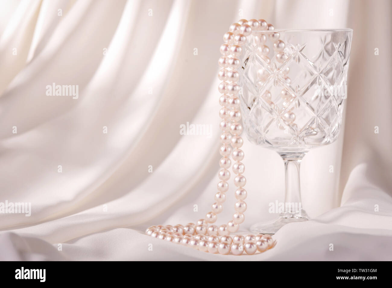 Una collana di perle. Foto Stock