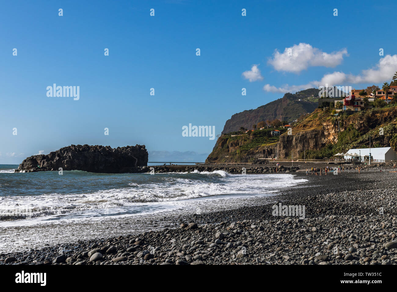 Praia Formosa, Funchal, Madeira 2018 Foto Stock