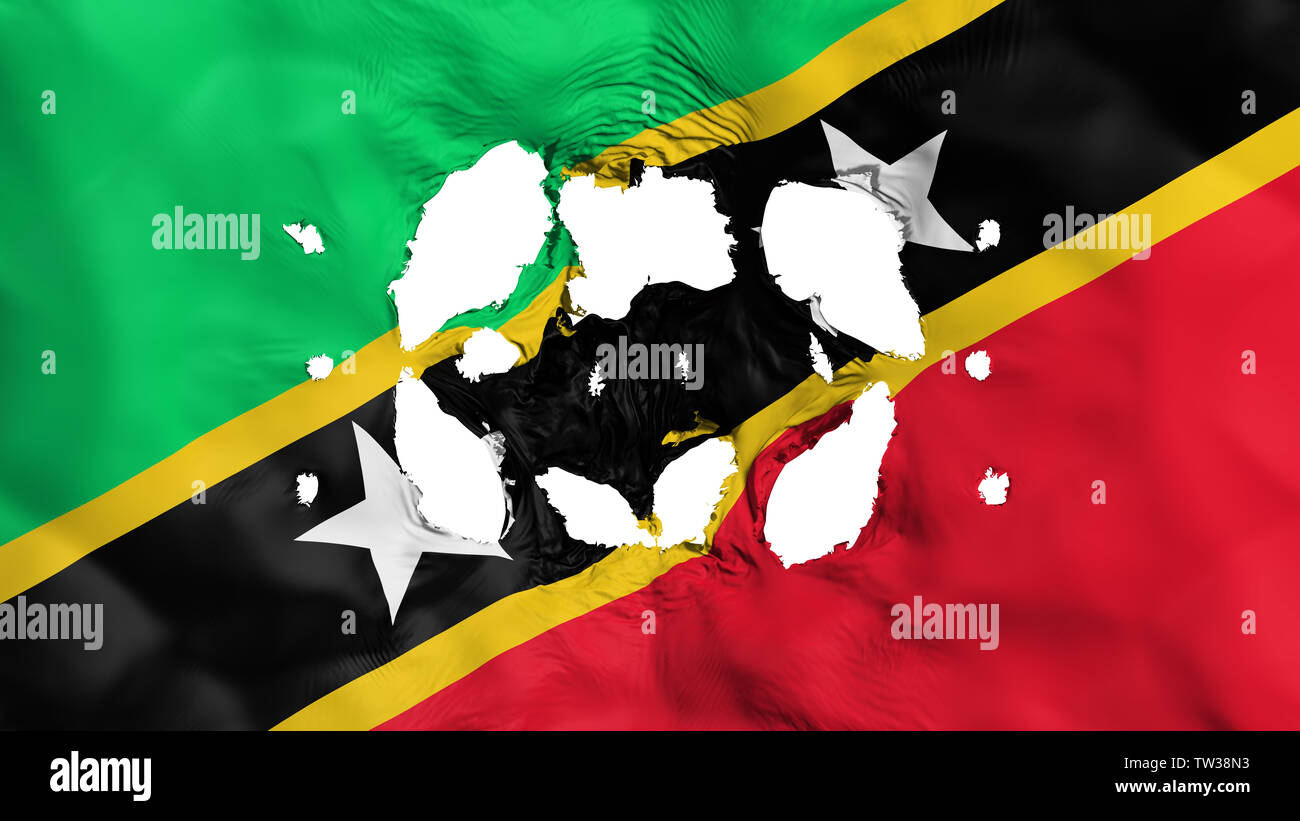 Fori in Saint Kitts e Nevis bandiera Foto Stock