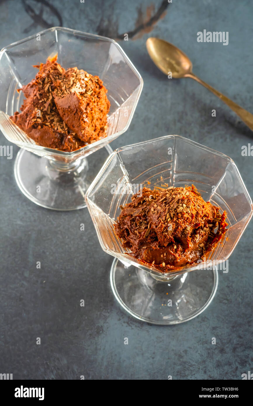 Mousse al cioccolato Foto Stock