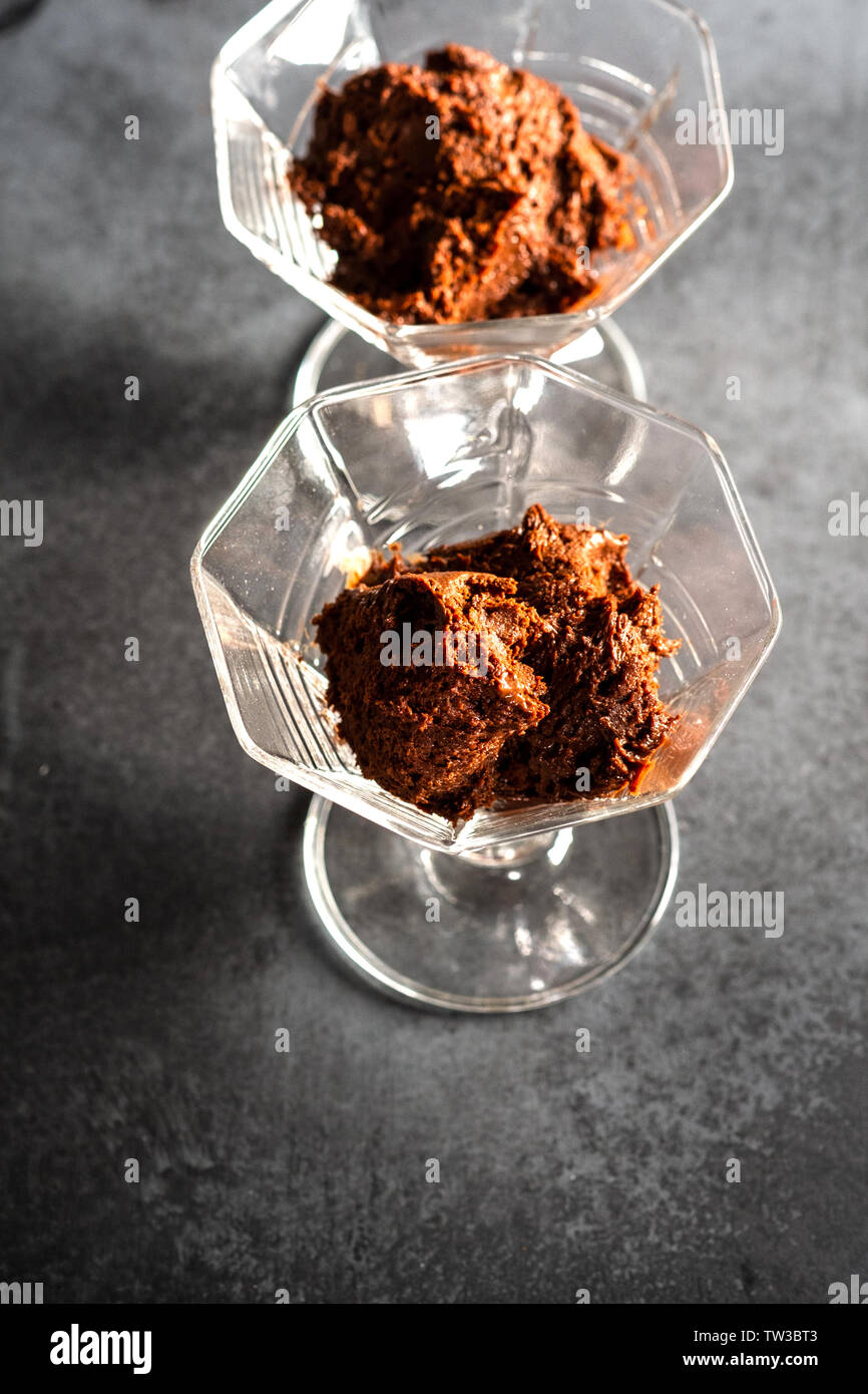 Mousse al cioccolato Foto Stock