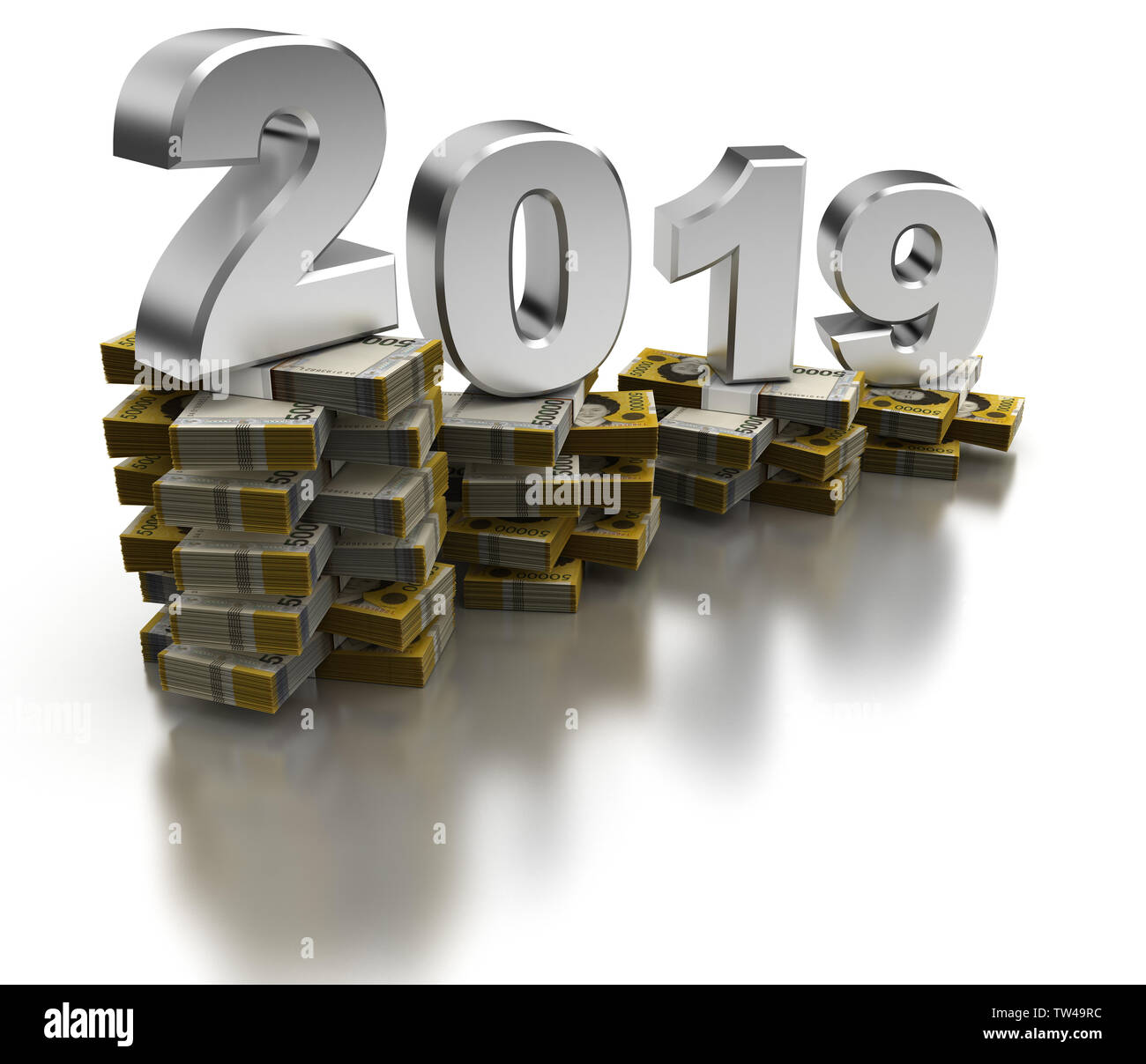 Bad Corea del Sud Economia 2019 (isolato su sfondo bianco) Foto Stock