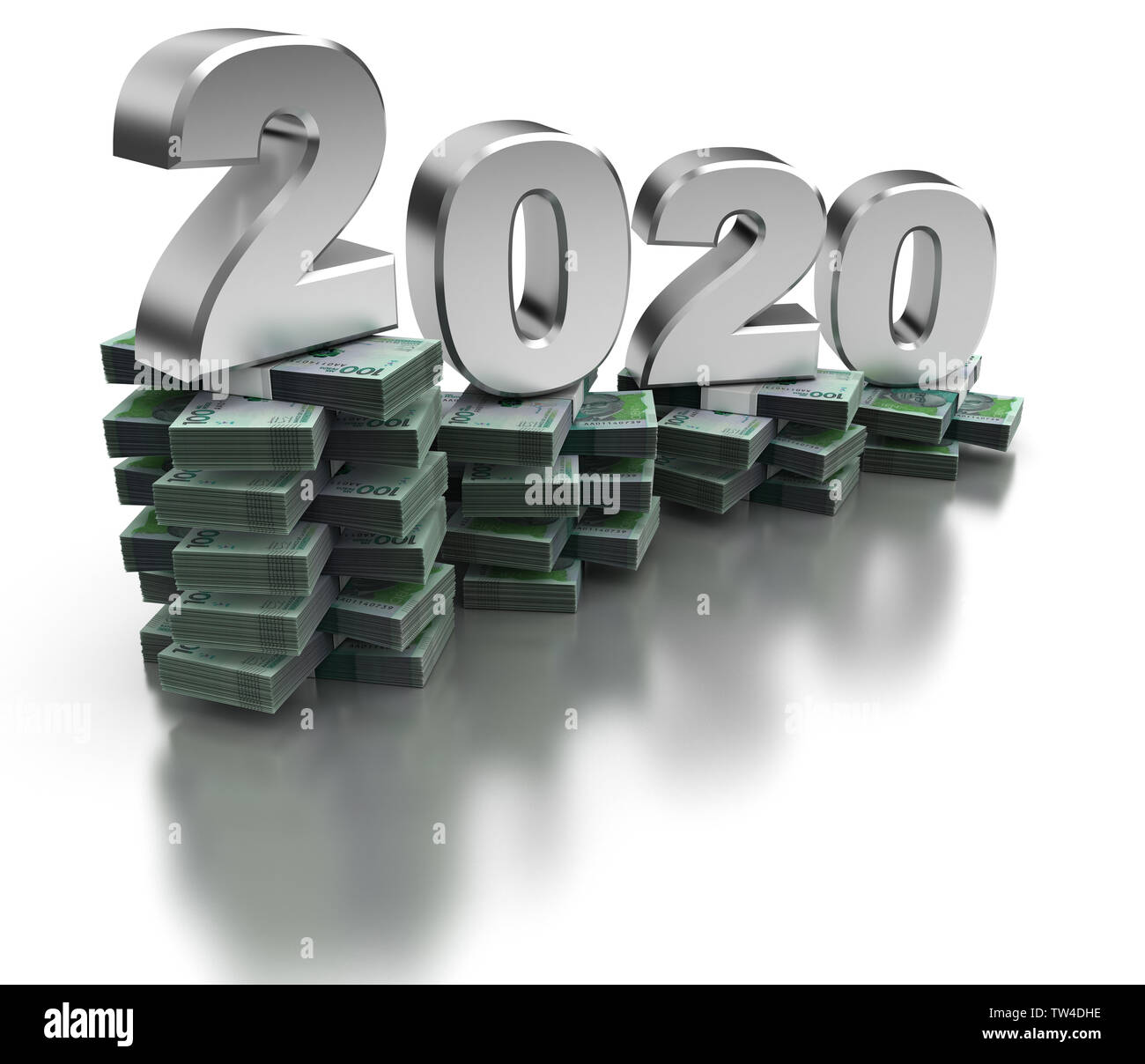 Bad Colombia Economia 2020 (isolato su sfondo bianco) Foto Stock