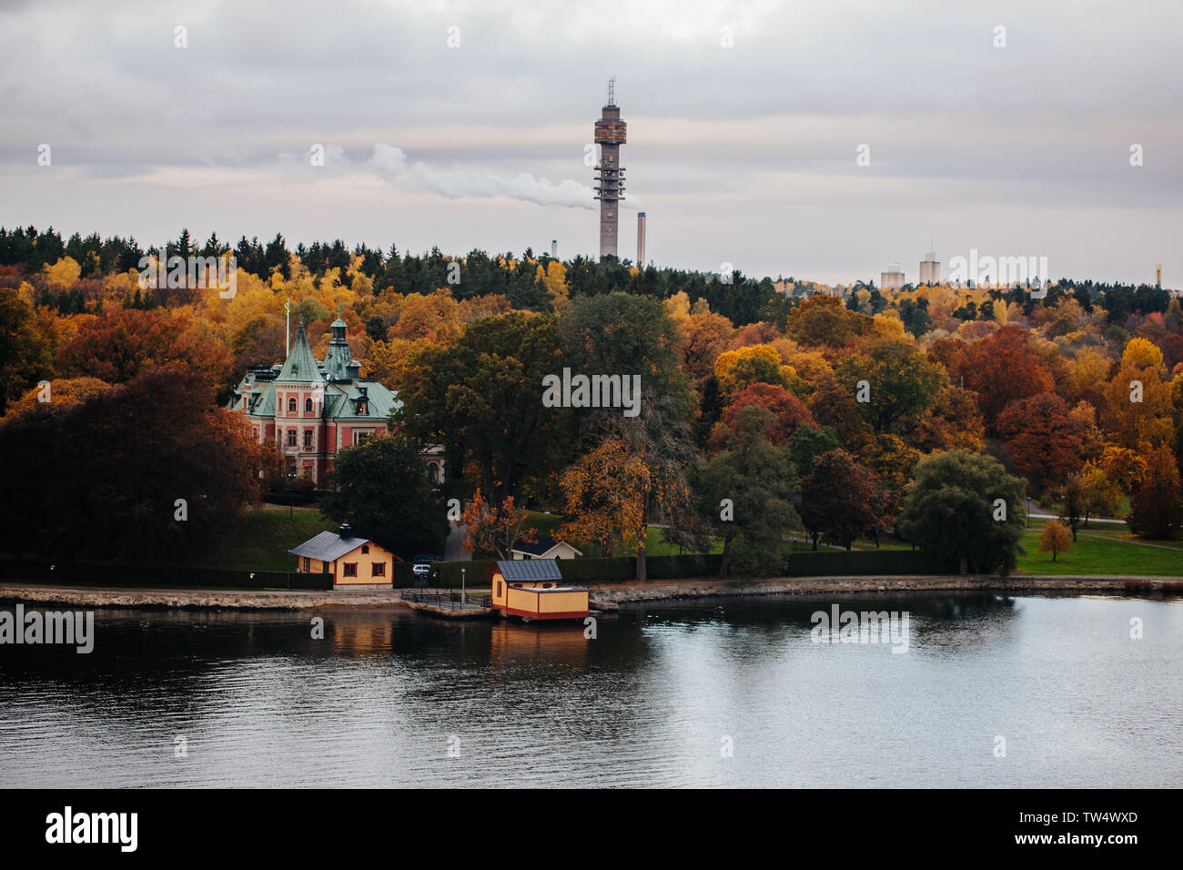 Autunno nei sobborghi di Stoccolma Svezia Foto Stock