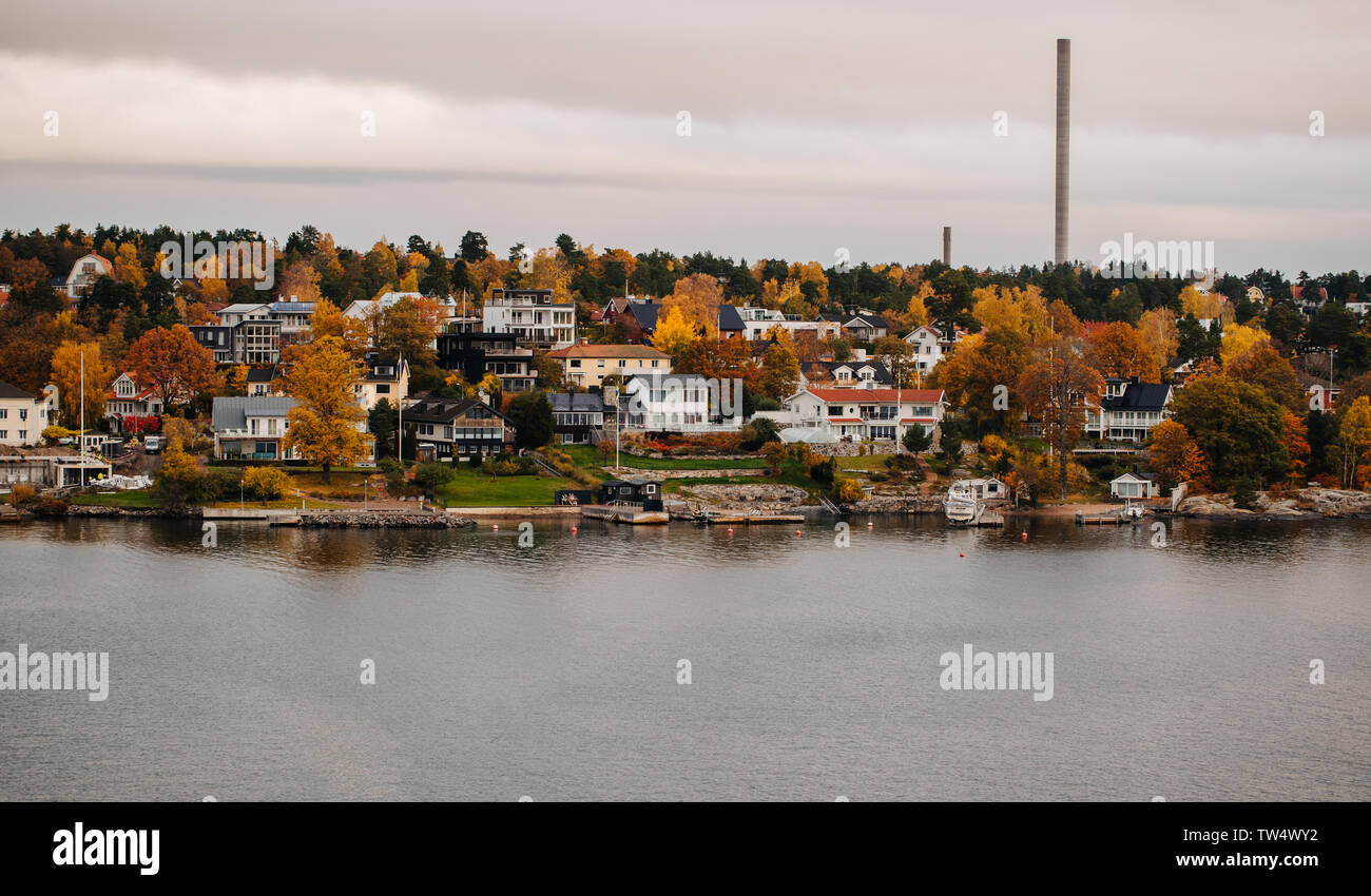 Autunno nei sobborghi di Stoccolma Svezia Foto Stock