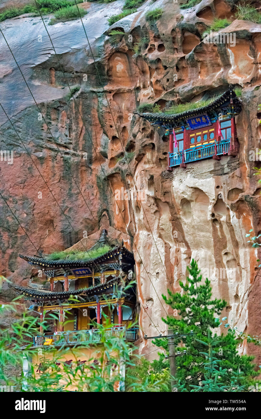 Thousand-Buddha Grotta, Mati Tempio Scenic Area, Zhangye, provincia di Gansu, Cina Foto Stock