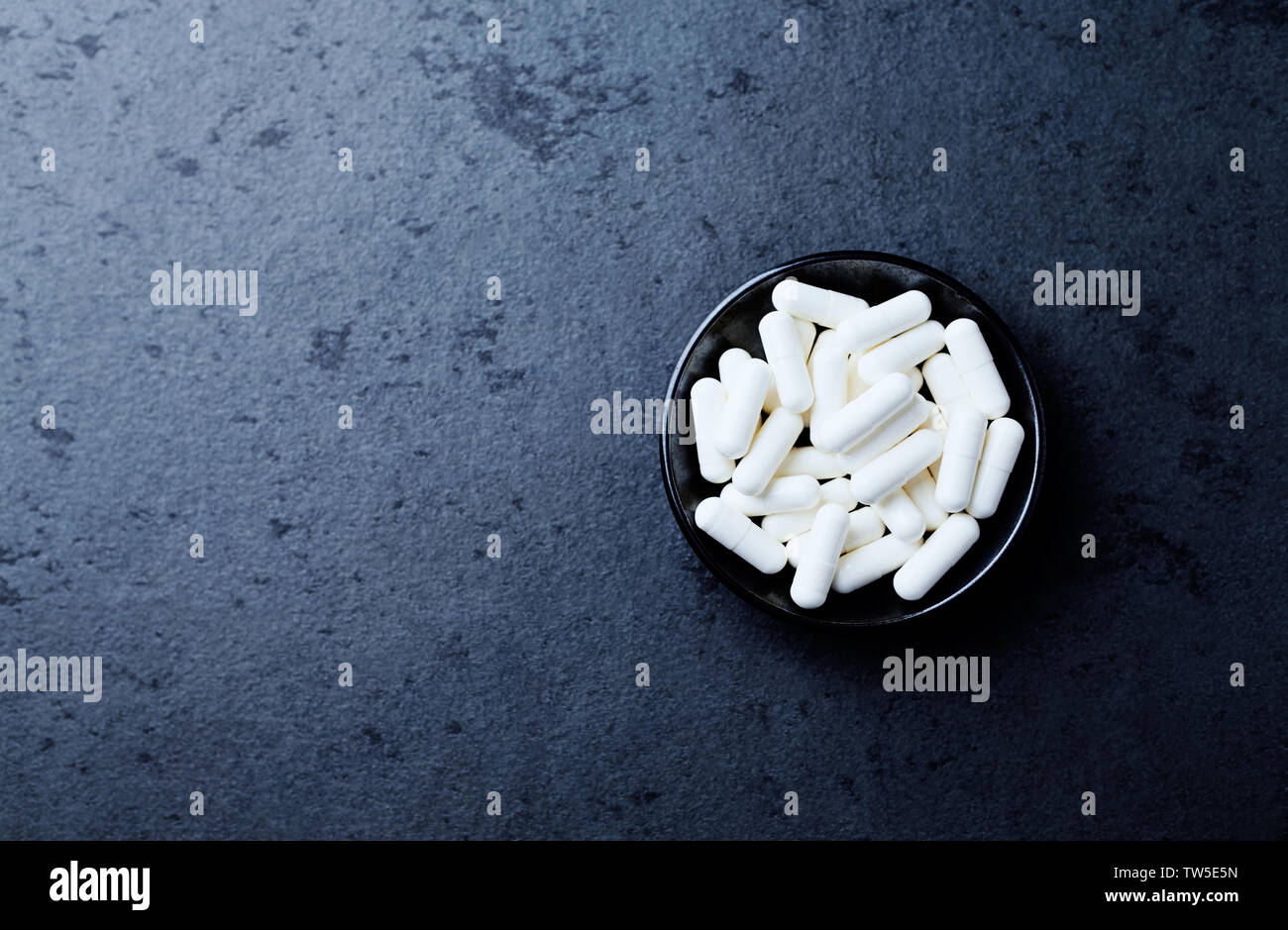 Arginina alfa-chetoglutarato (AAKG) capsule. Foto Stock