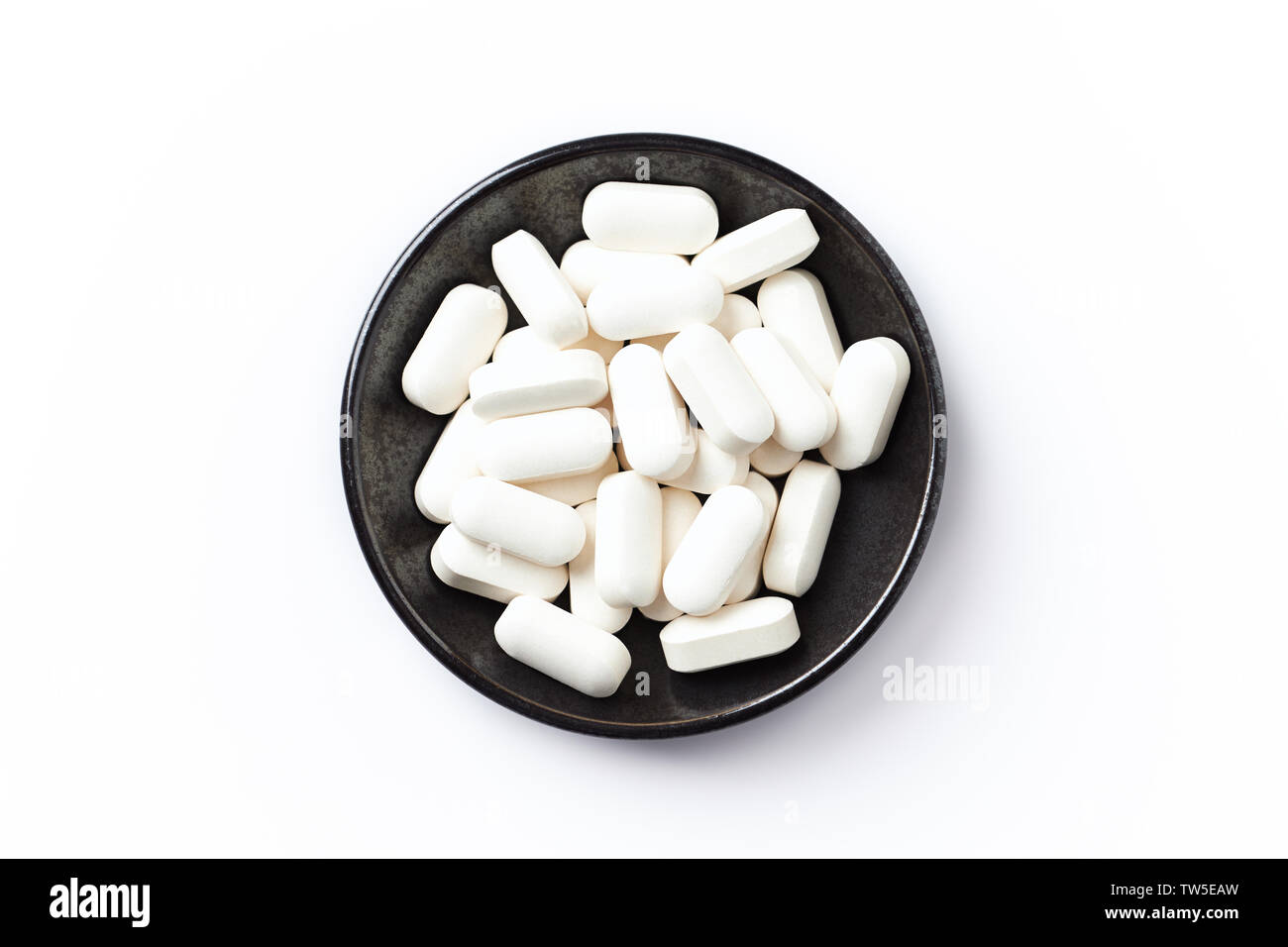 GABA (acido gamma-amminobutirrico) compresse. Concetto per una sana integrazione dietetica. Foto Stock