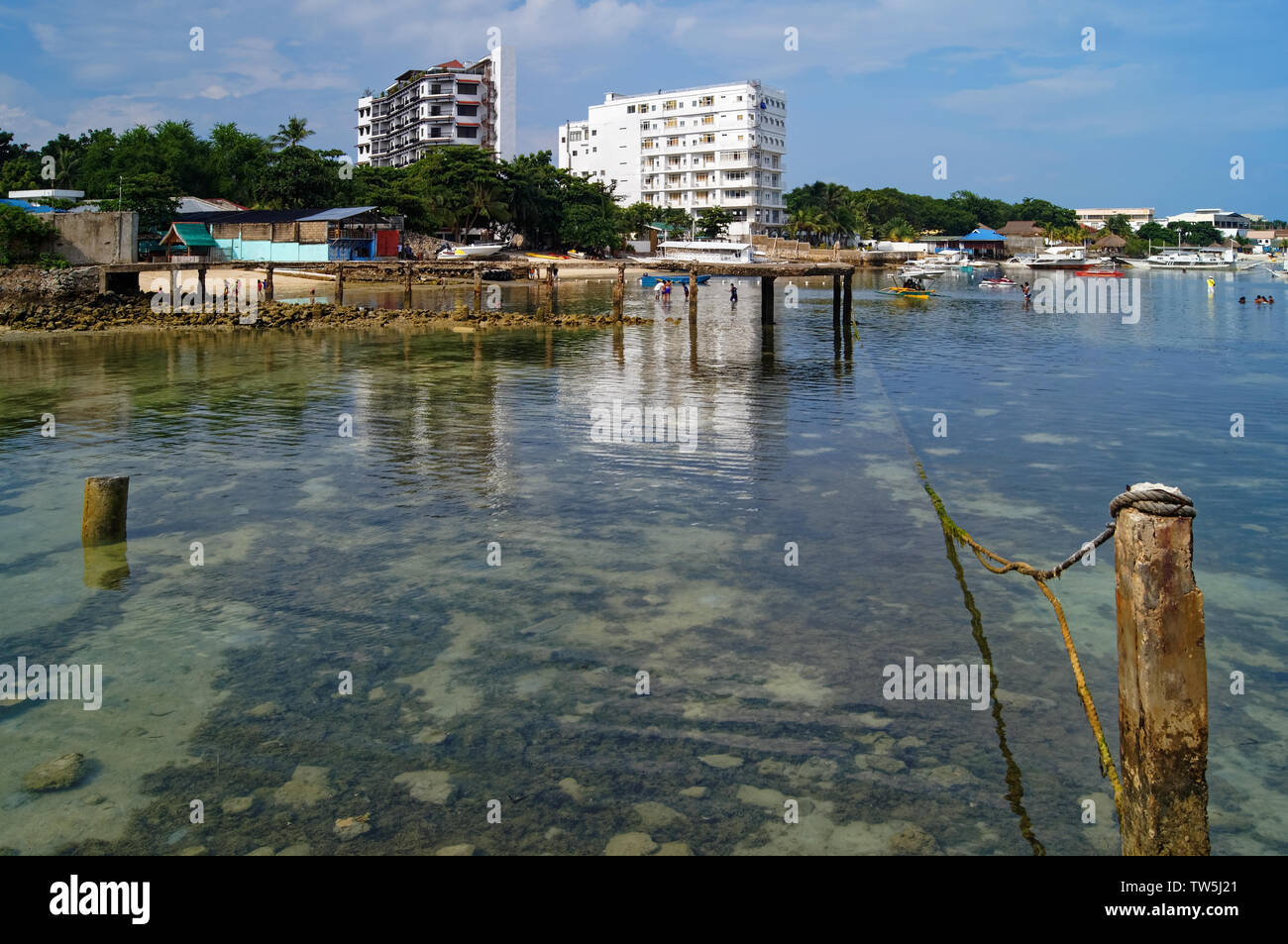 Il Sud Est asiatico,Filippine,Metro Cebu,Mactan Island,Karancho Maribago Beach Resort Foto Stock