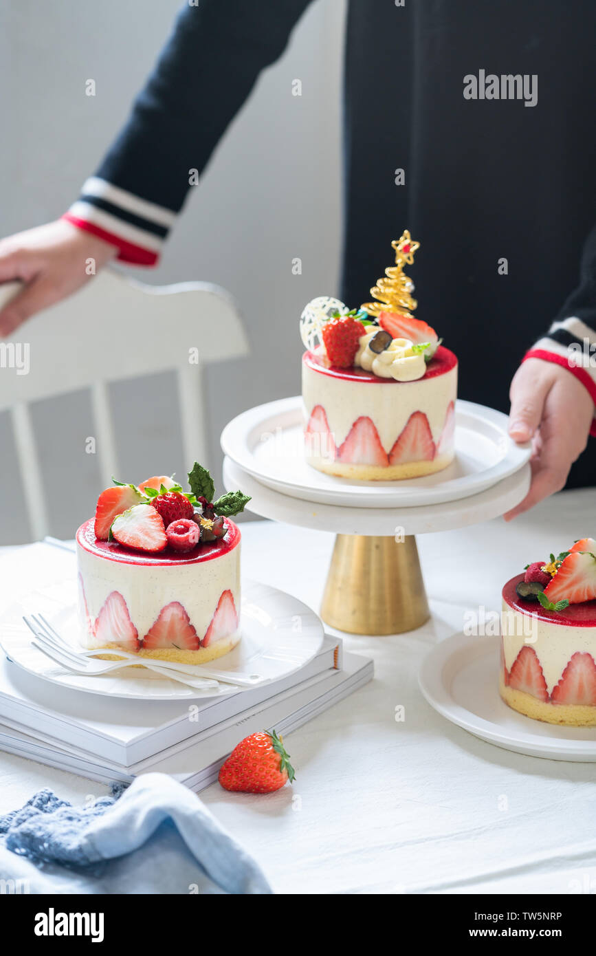Sogno la torta di fragole Foto Stock
