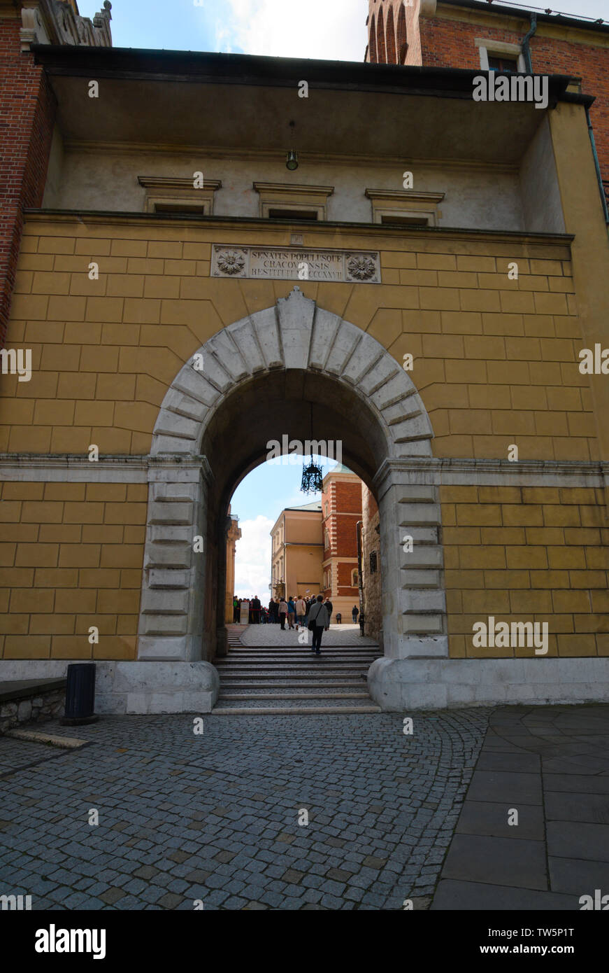 La porta Vasa e bastione di Vladislav IV del Castello reale di Wawel a Cracovia, Polonia Foto Stock