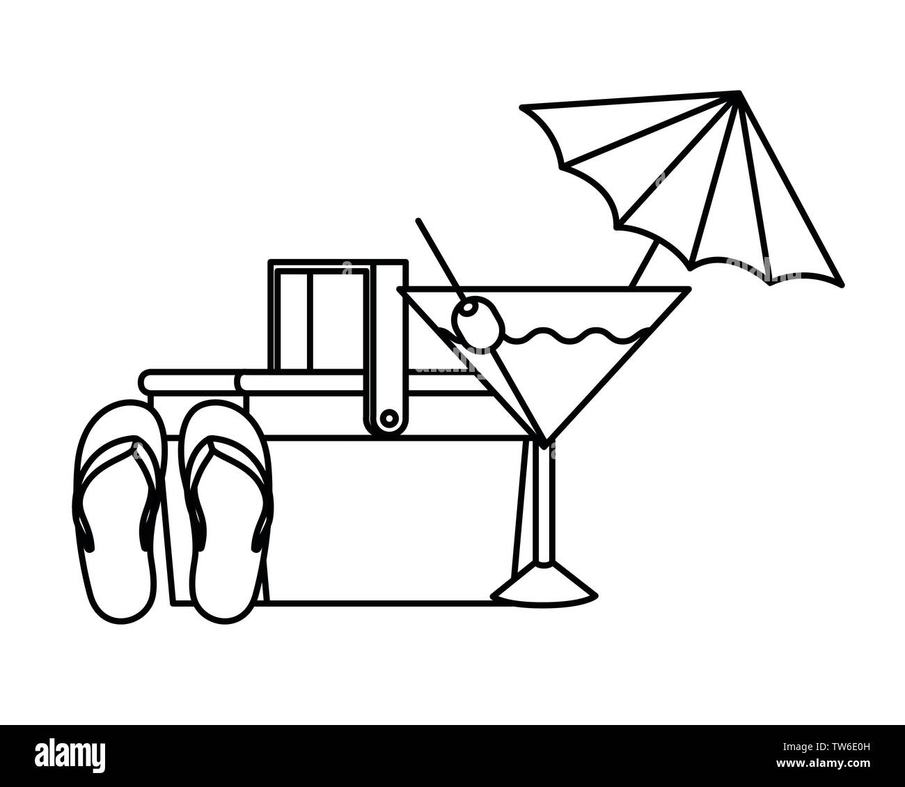 Silhouette di cocktail su sfondo bianco Illustrazione Vettoriale