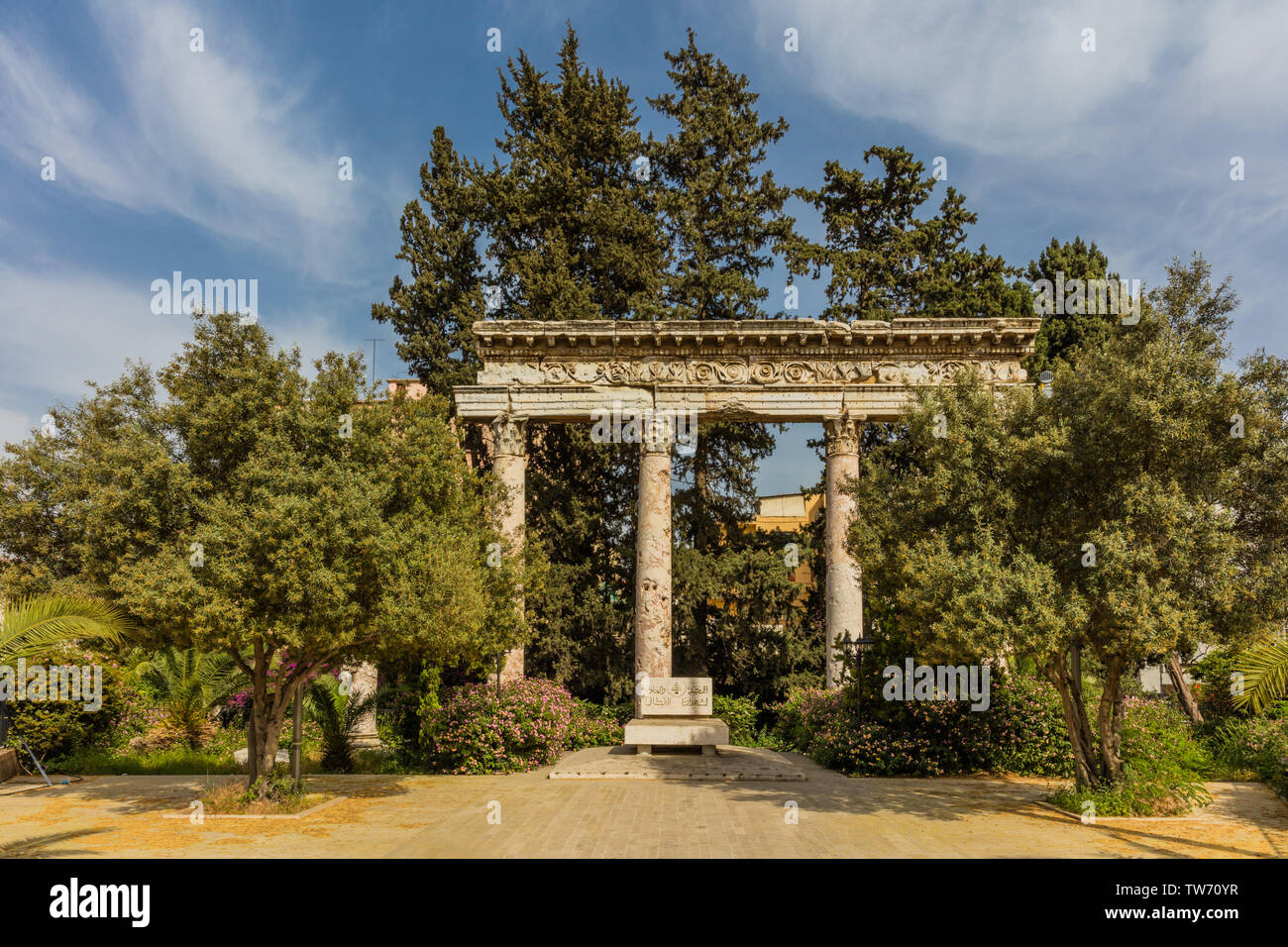 Greco Romano rovine Phenician a Beirut, capitale del Libano in medio oriente Foto Stock