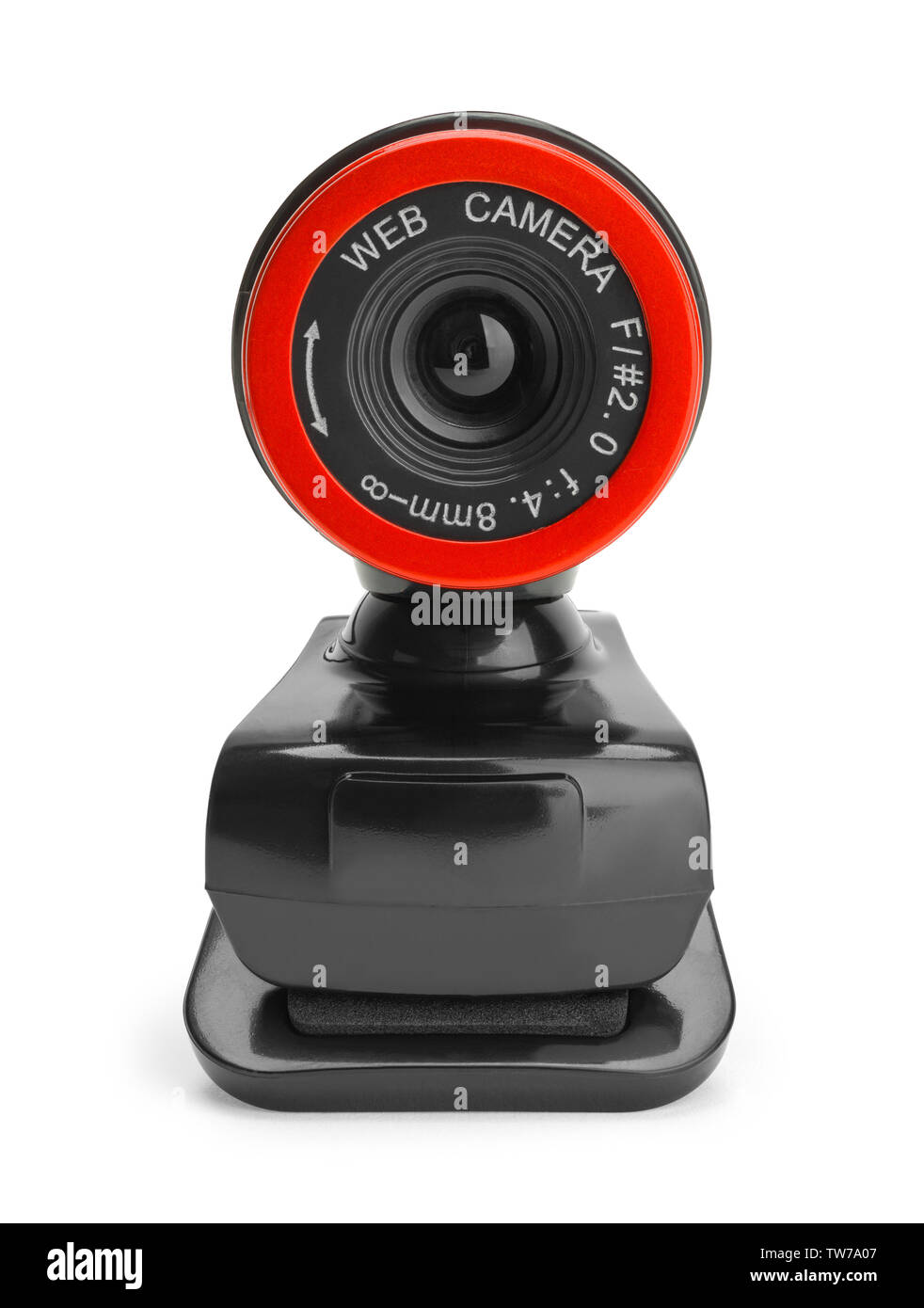 Calcolatore telecamera Web isolati su sfondo bianco. Foto Stock