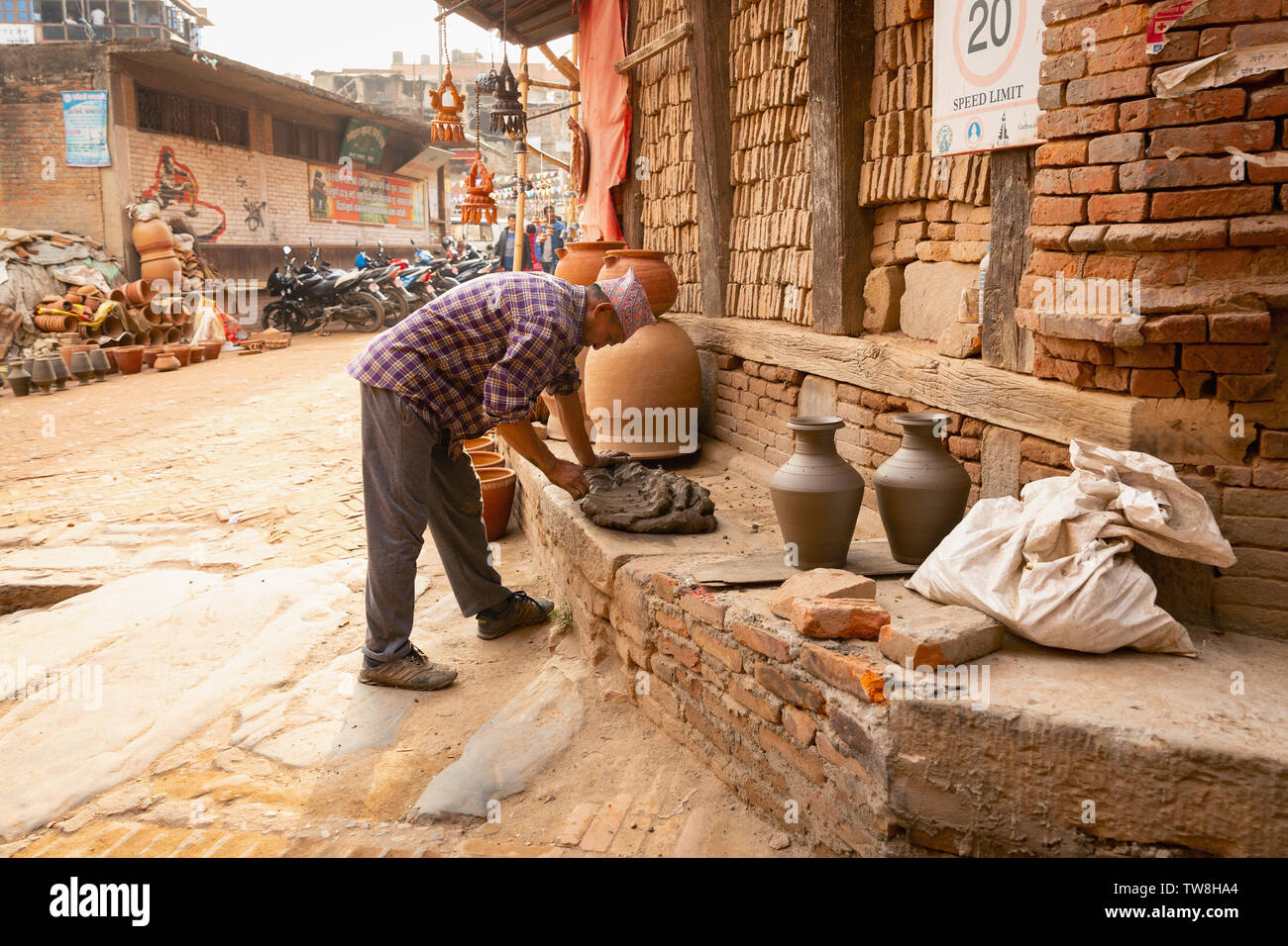 Potters Square, Bhaktapur, Provincia n. 3, Nepal, Asia Foto Stock