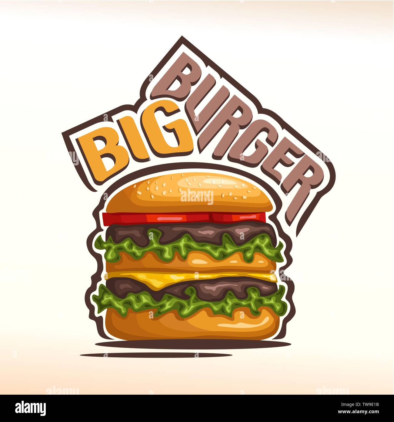 Il logo del vettore per big burger Illustrazione Vettoriale