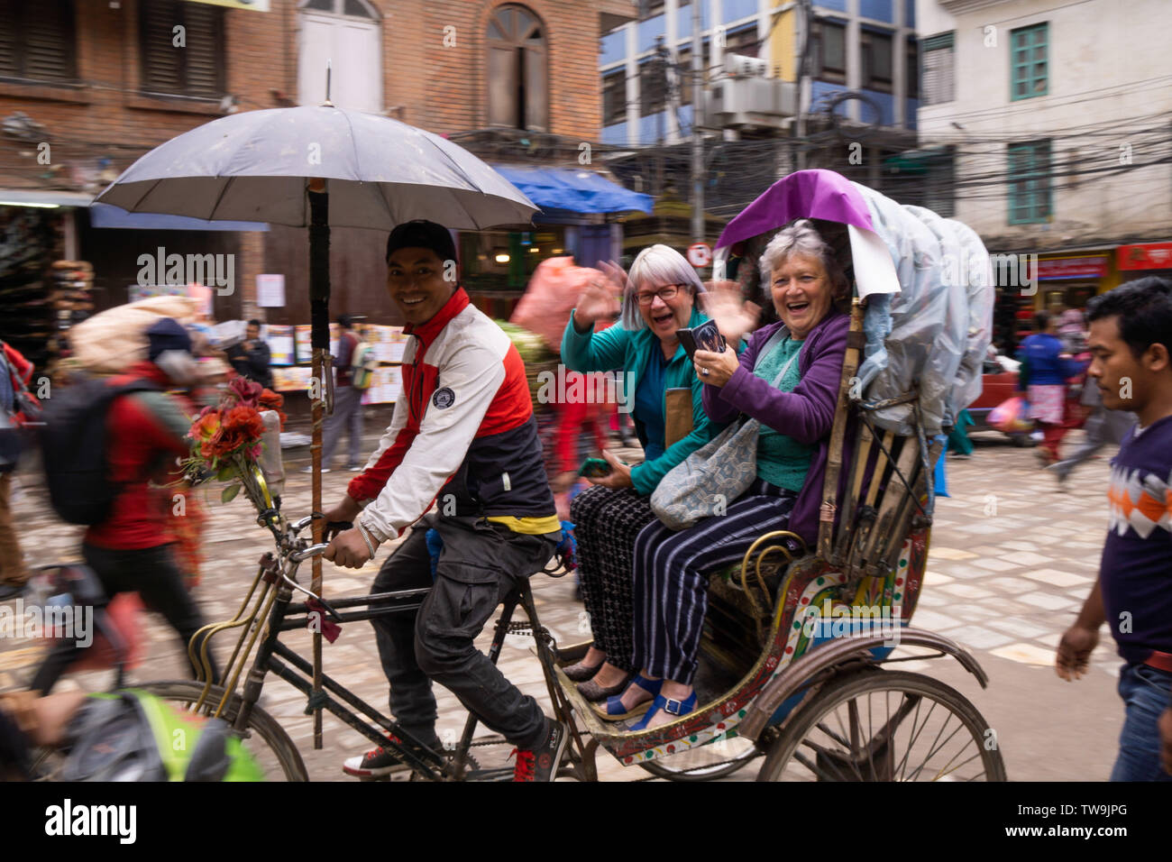 Centrale di Kathmandu Scene di strada, Nepal Foto Stock