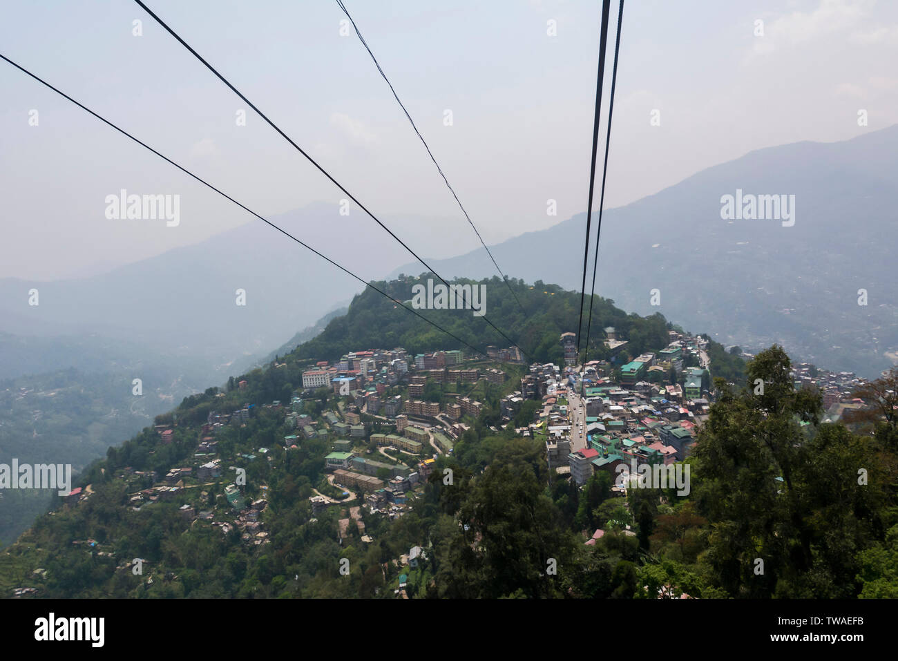 Funivia, Gangtok, Sikkim, India. Foto Stock