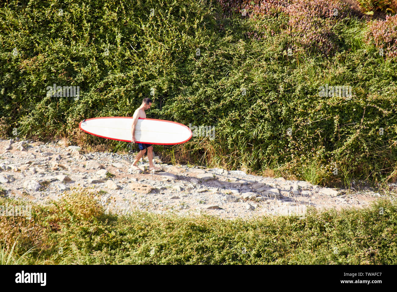 Giovane con una tavola da surf Foto Stock