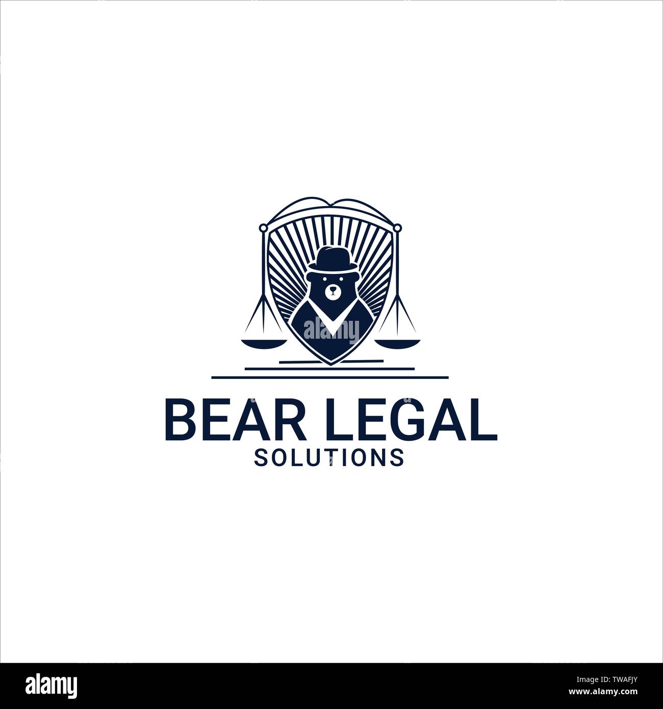 Grande e terribile orso mascotte del logo Illustrazione Vettoriale