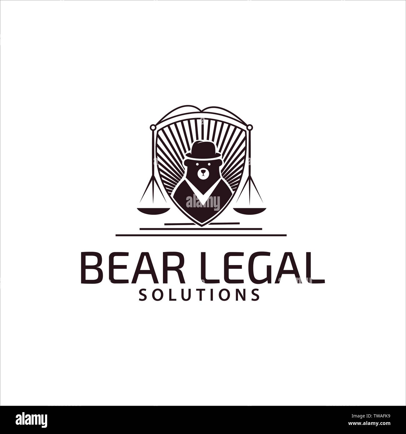 Grande e terribile orso mascotte del logo Illustrazione Vettoriale