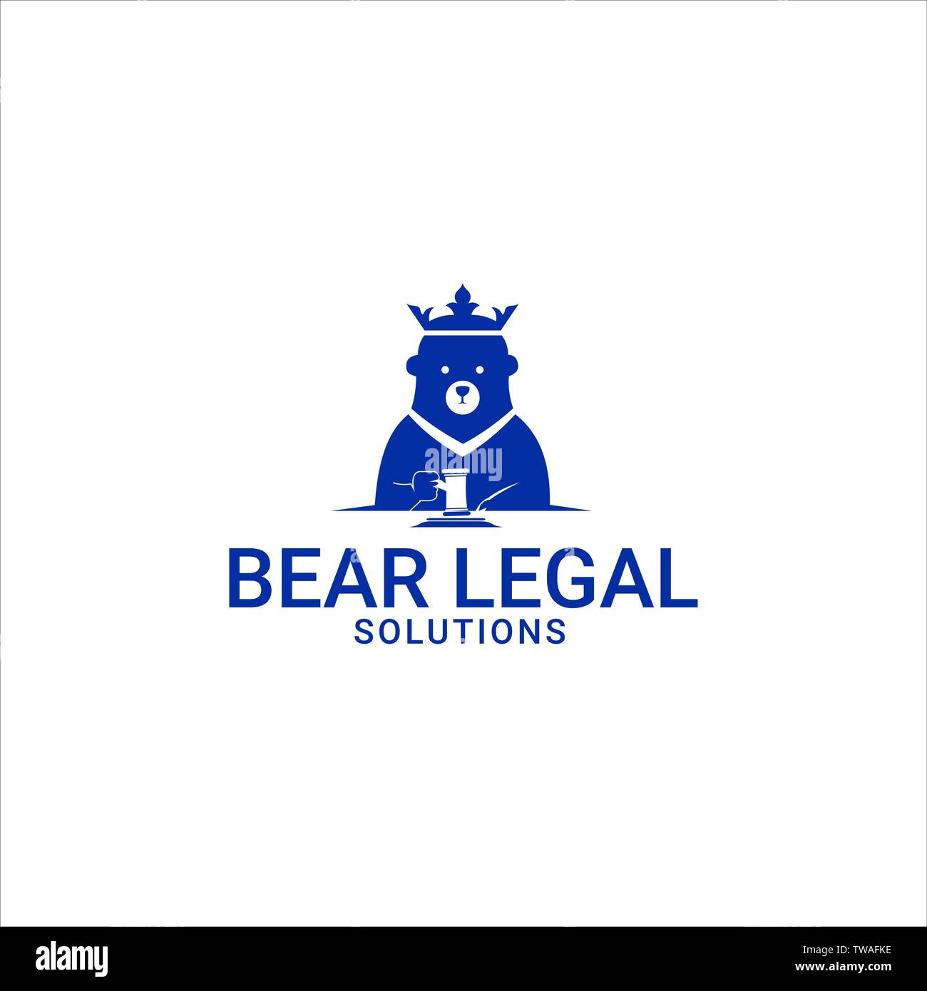 Grande e terribile orso mascotte del logo Illustrazione Vettoriale