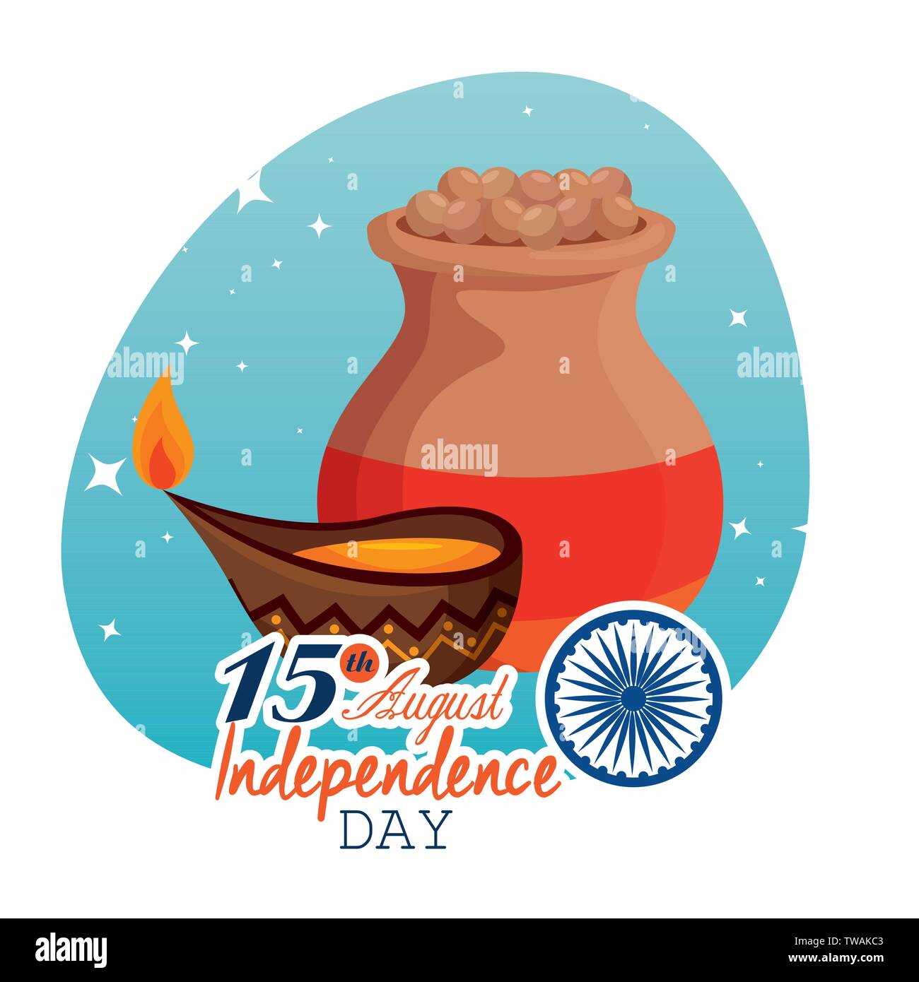 India Independence Day celebrazione di vacanza Illustrazione Vettoriale