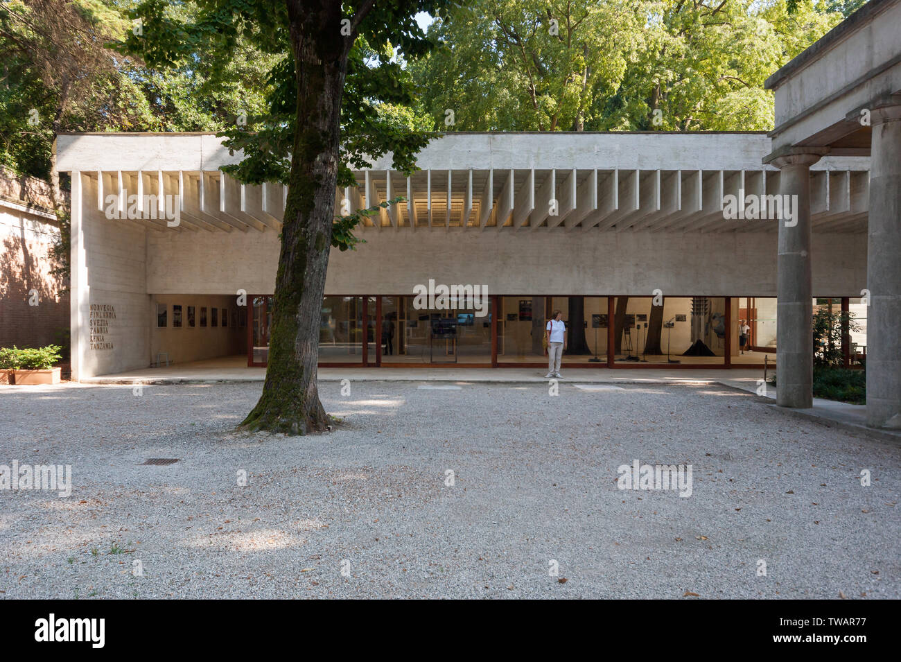 Sverre Fehn, Paesi Nordici pavilion, Biennale di Venezia giardini,1958-1962, Giardini della Bennale Foto Stock