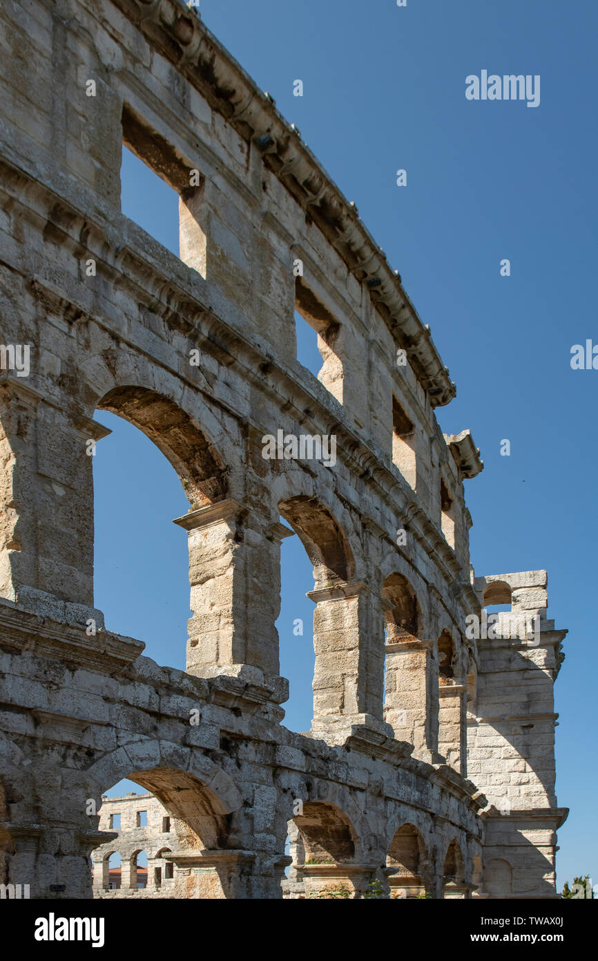 Anfiteatro romano a Pola, Croazia Foto Stock