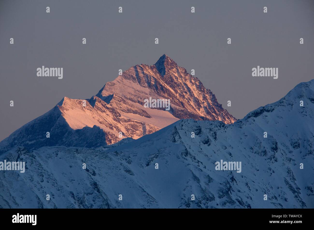 Austria, Tirolo, alti Tauri, Grossglockner (picco). Foto Stock