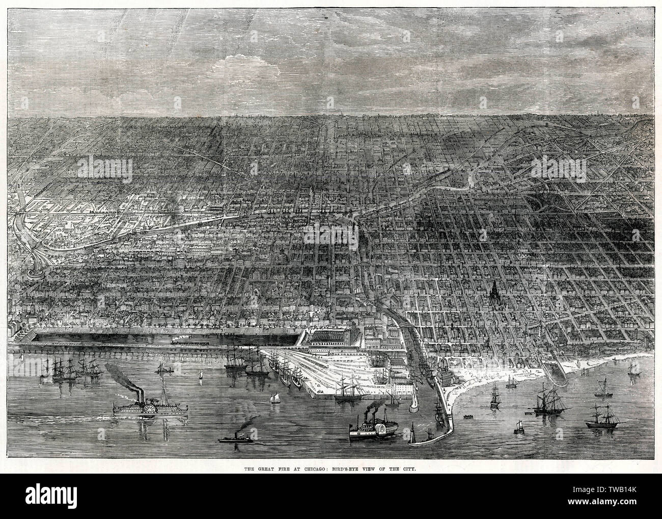 Chicago nel 1871 Foto Stock