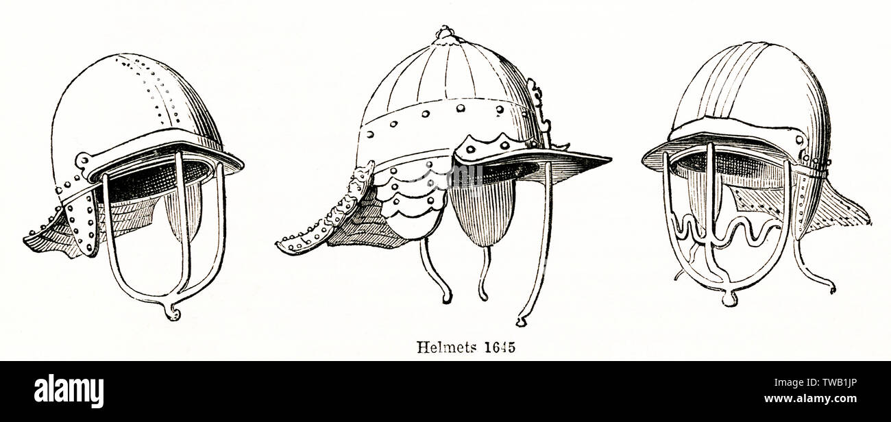 Caschi militari 1645 Foto Stock