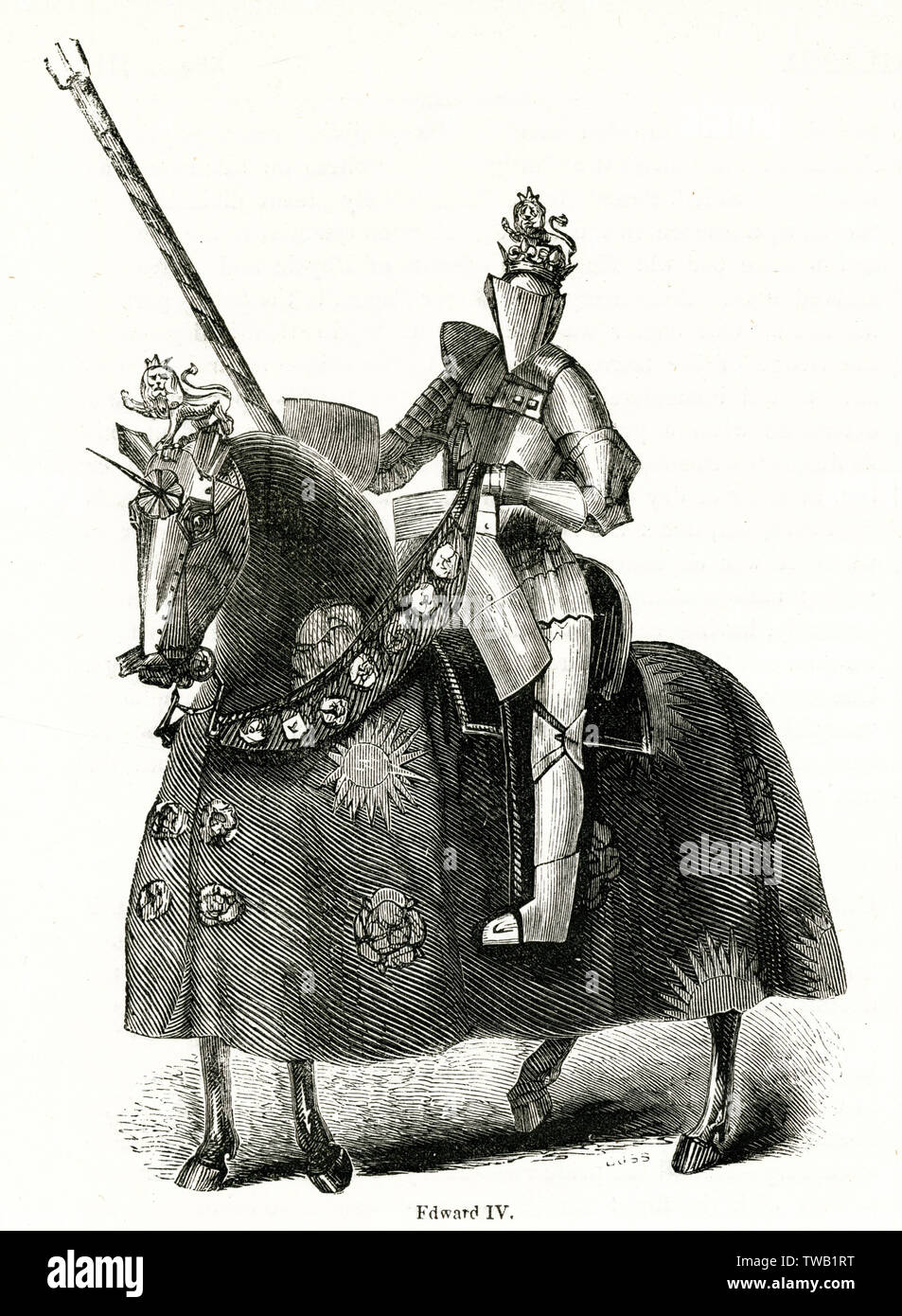 Re Edoardo IV, in armatura a cavallo Foto Stock