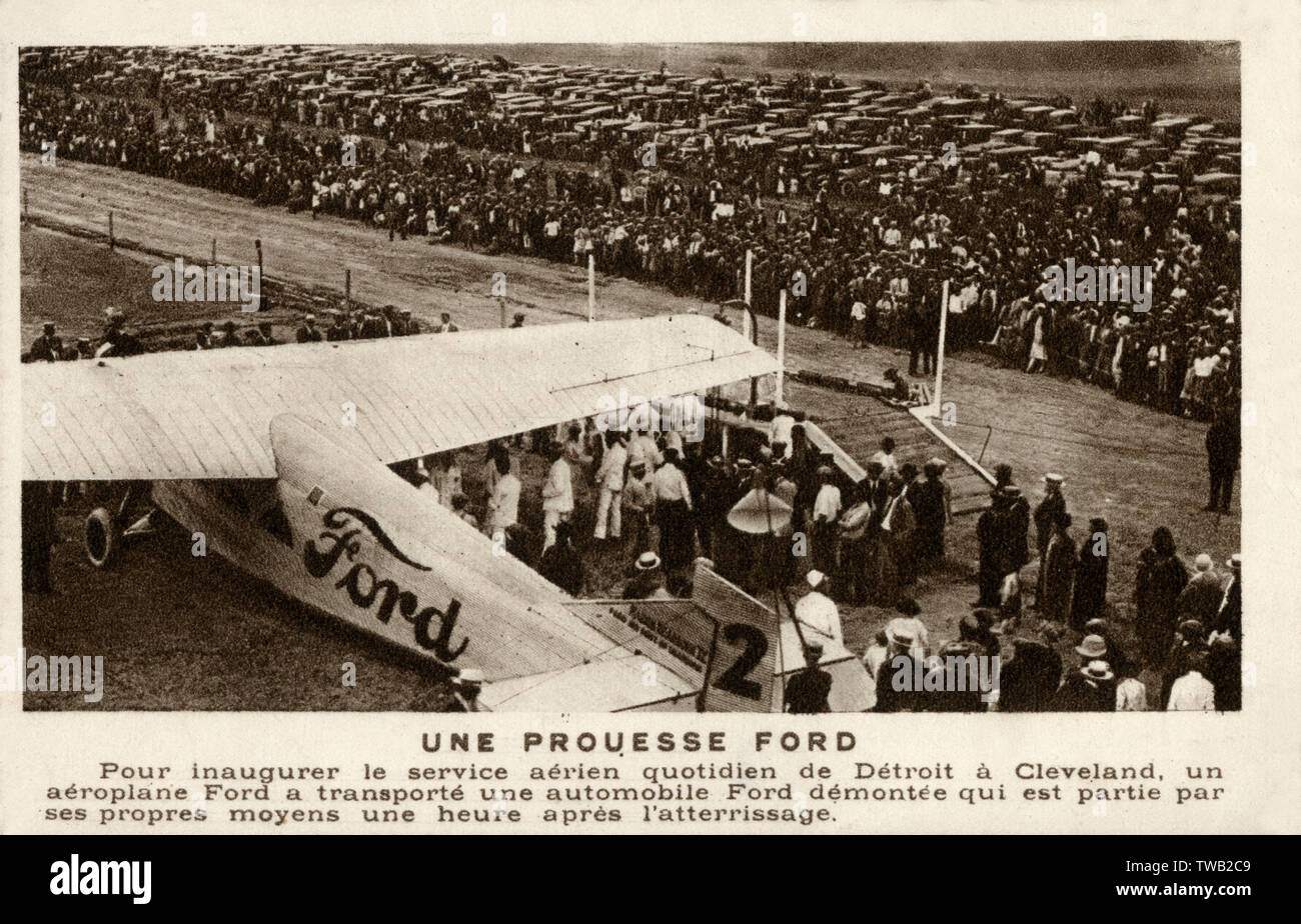 Inaugurazione del servizio aereo tra Detroit e Cleveland Foto Stock