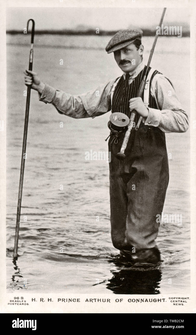 HRH Principe Arthur di Connaught - pesca a mosca per il salmone Foto Stock