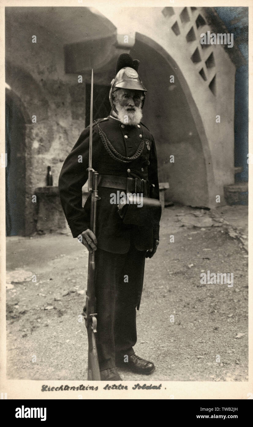 Il più antico soldato del Liechtenstein Foto Stock
