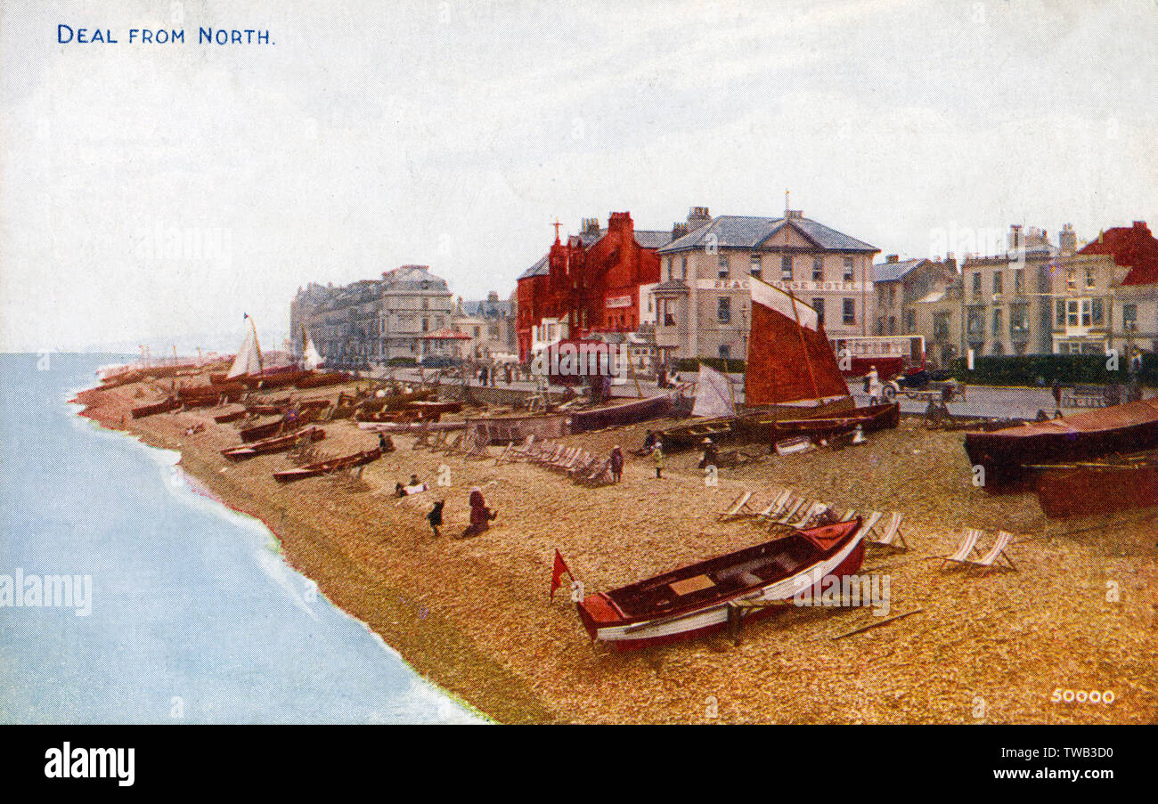 Spiaggia a trattare, Kent - Vista da Nord data: 1923 Foto Stock