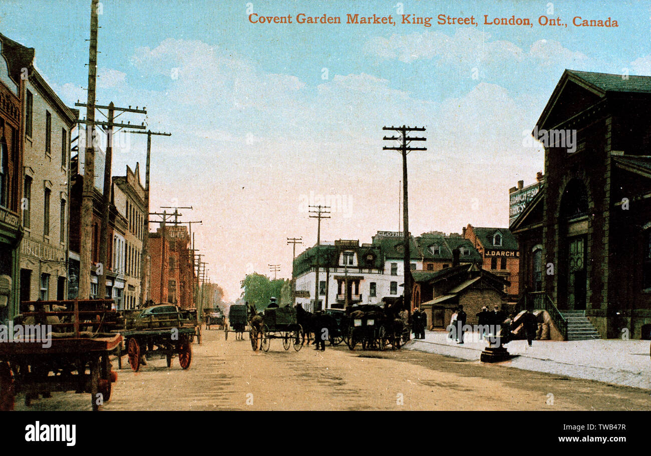 Mercato di Covent Garden, King Street, Londra, Ontario, Canada Foto Stock
