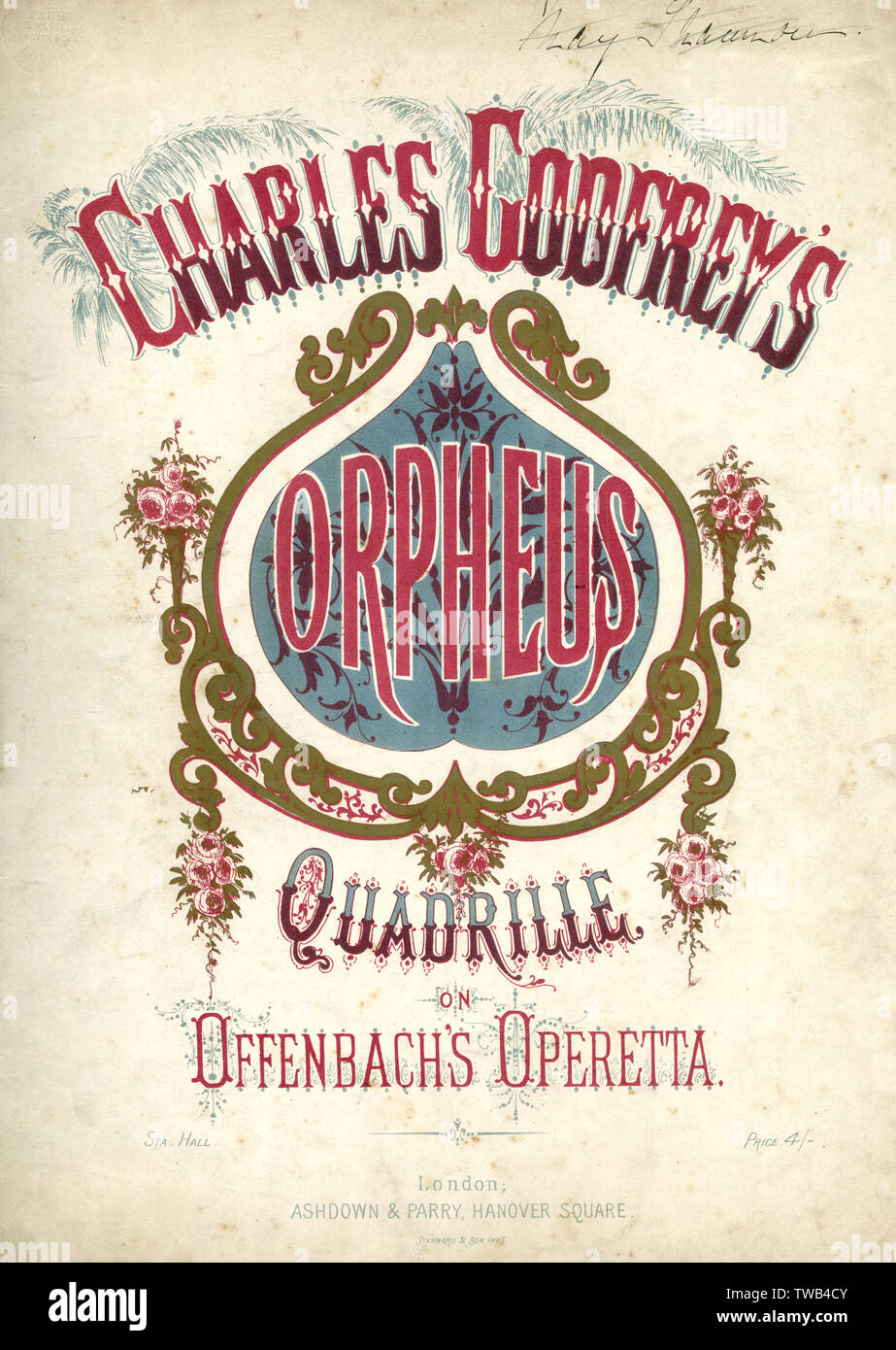 Copertina musicale, Orpheus Quadrille, dopo Offenbach Foto Stock