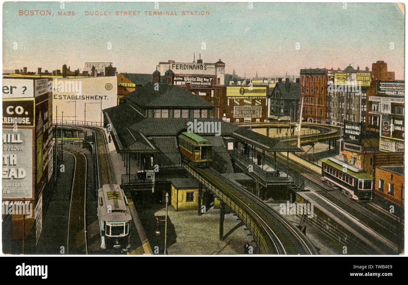 Stazione terminale di Dudley Street, Boston, Mass, USA Foto Stock
