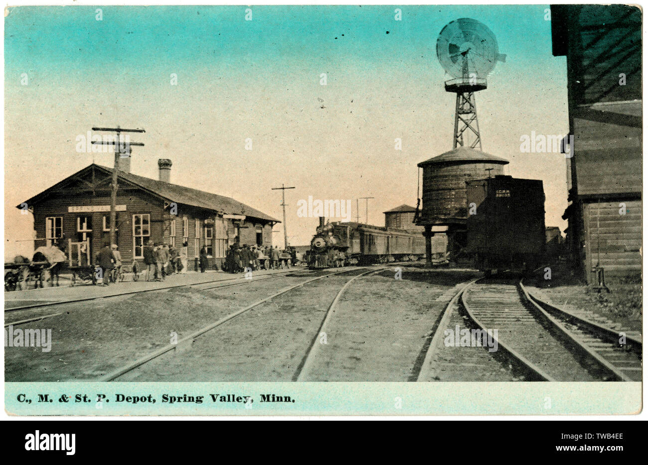 Railway Depot, Spring Valley, Minnesota, USA Foto Stock