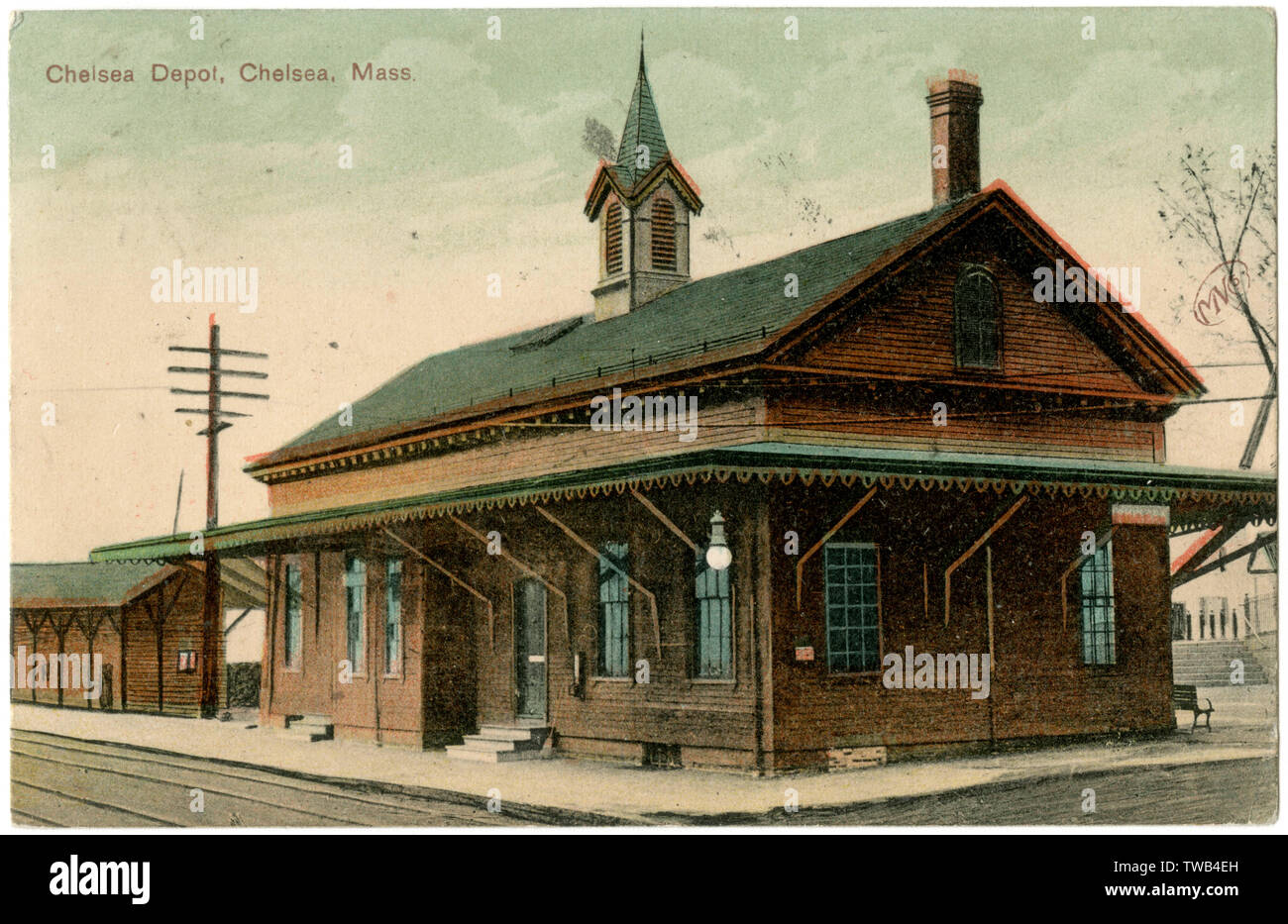 Railway Depot, Chelsea, Suffolk County, Mass, USA Foto Stock