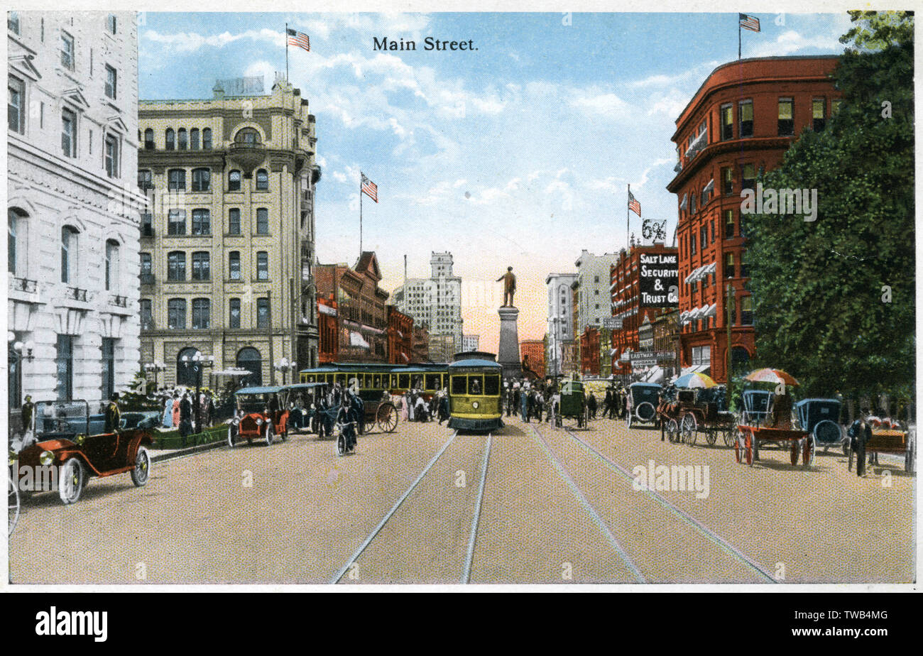 Main Street, Salt Lake City, Utah, Stati Uniti Foto Stock