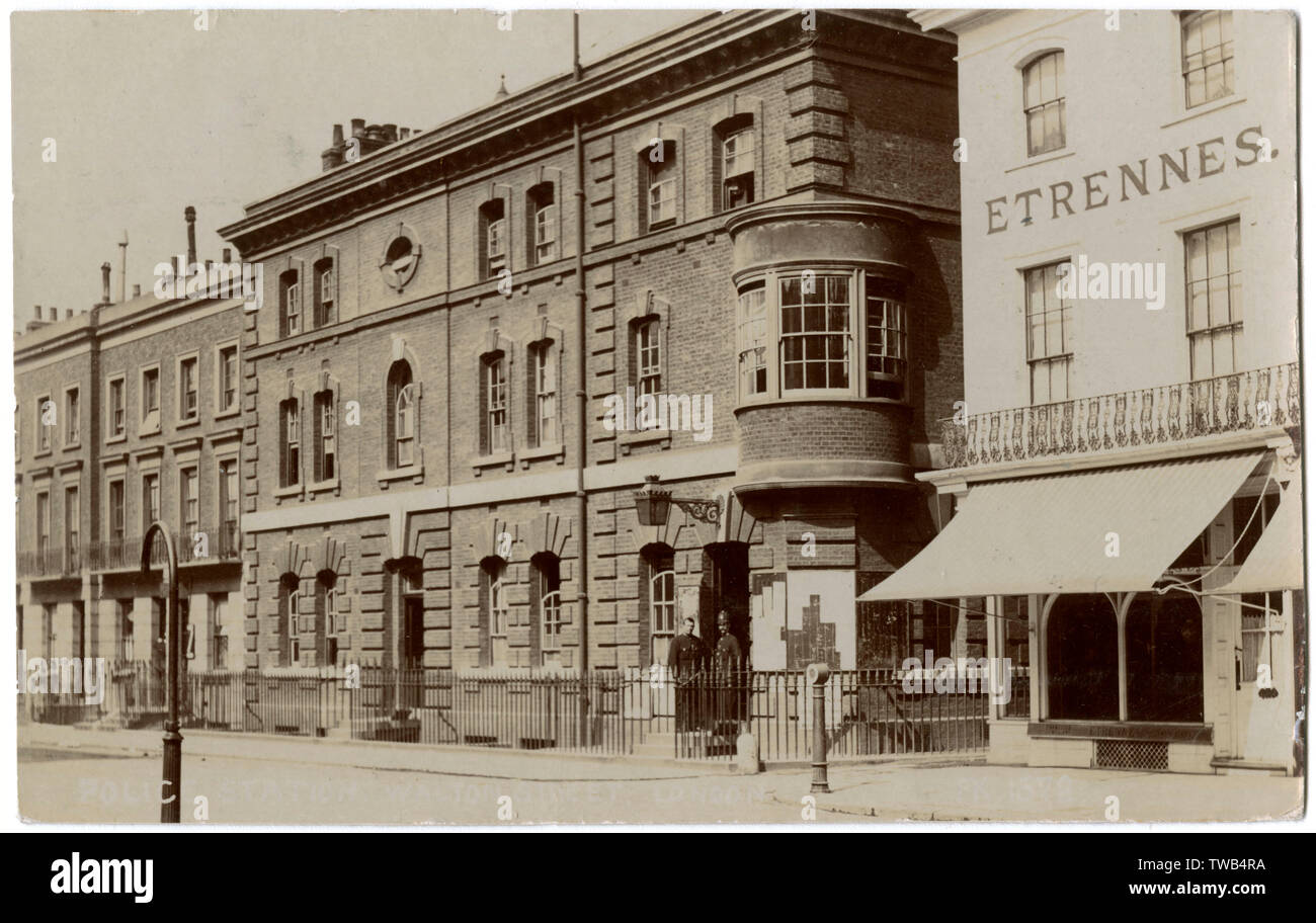 Walton Street Stazione di polizia, Knightsbridge, Londra SW. Data: circa 1900s Foto Stock