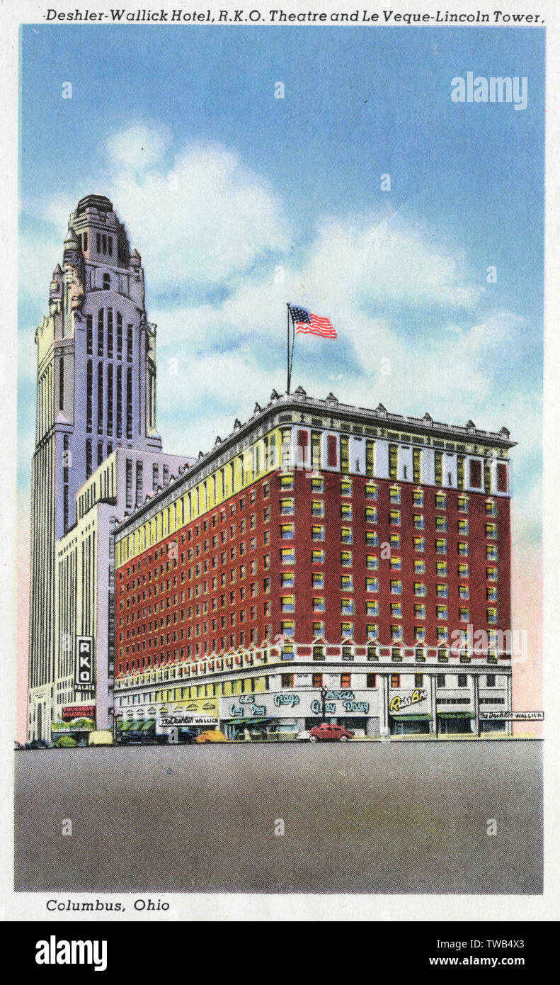 Hotel, Teatro, le Veque-Lincoln Tower, Columbus, Ohio, STATI UNITI Foto Stock