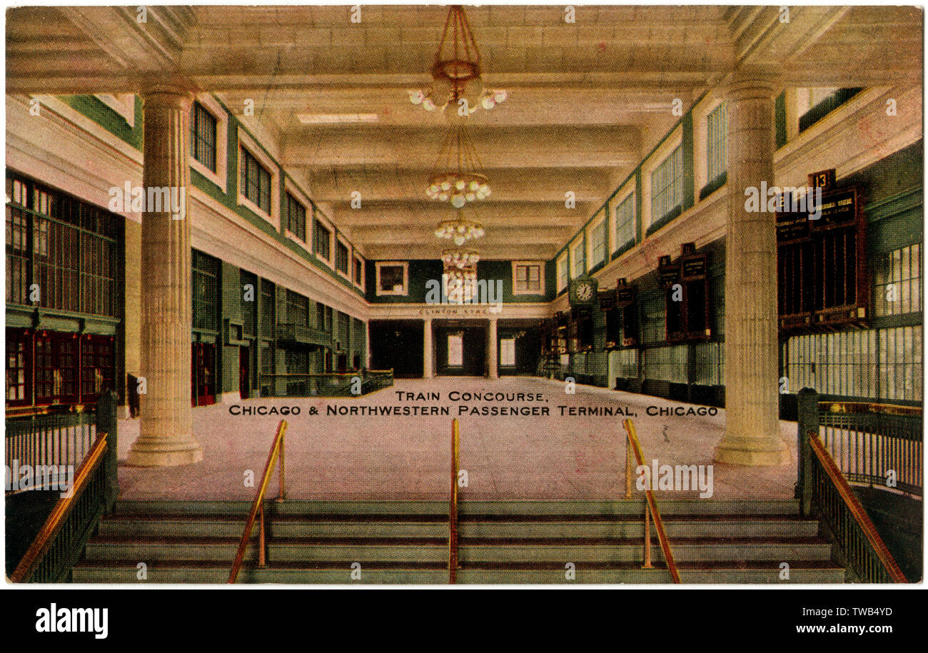Concourse, Chicago & Northwestern Terminal, Illinois, USA Foto Stock