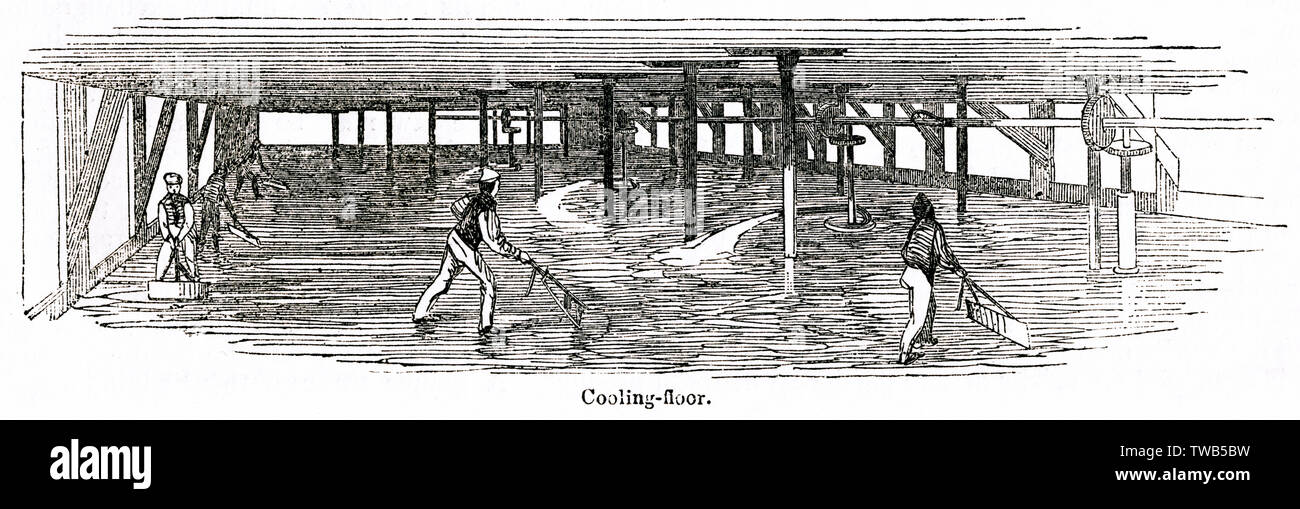 Piano di raffreddamento in una distilleria, a sud-ovest di Londra Foto Stock