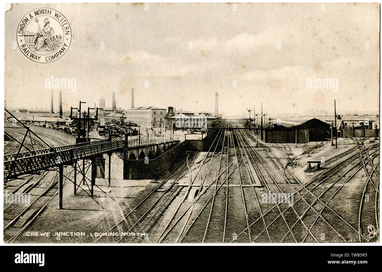 Crewe Junction, guardando verso nord, Cheshire Foto Stock
