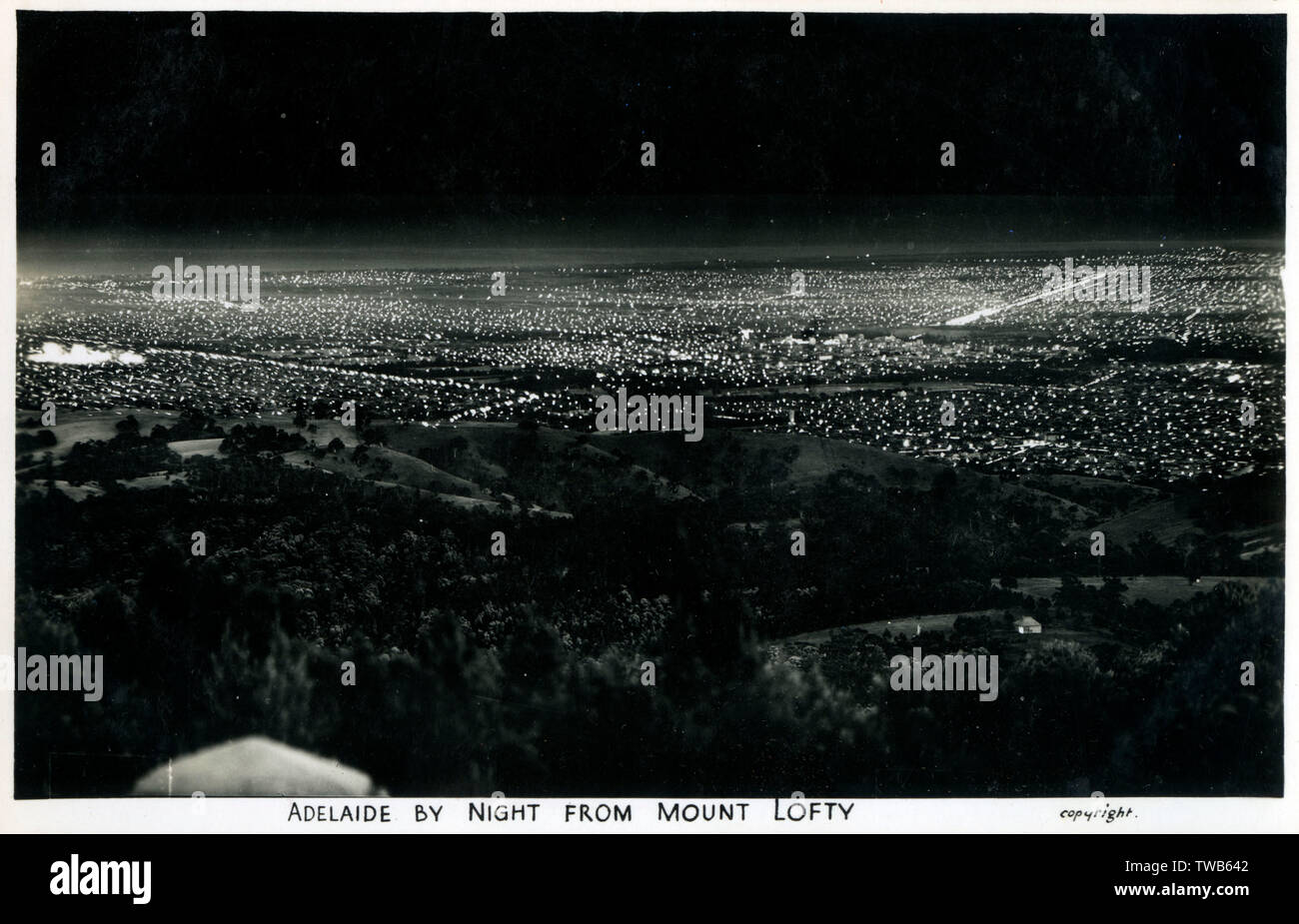 Adelaide, South Australia by Night - Vista dal Monte Lofty Foto Stock