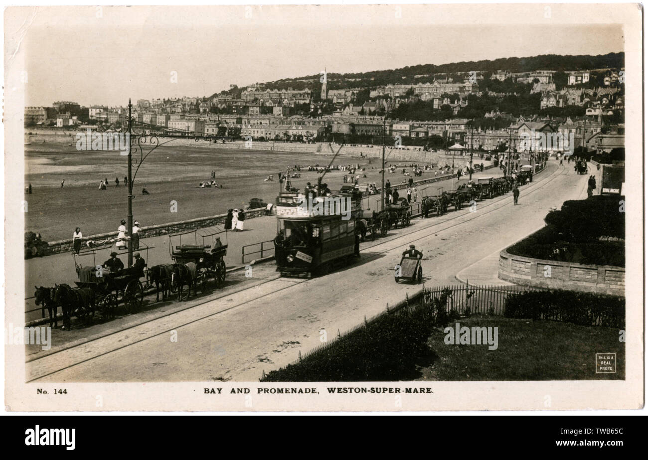 Bay and Promenade, Weston-Super-Mare, Somerset Foto Stock